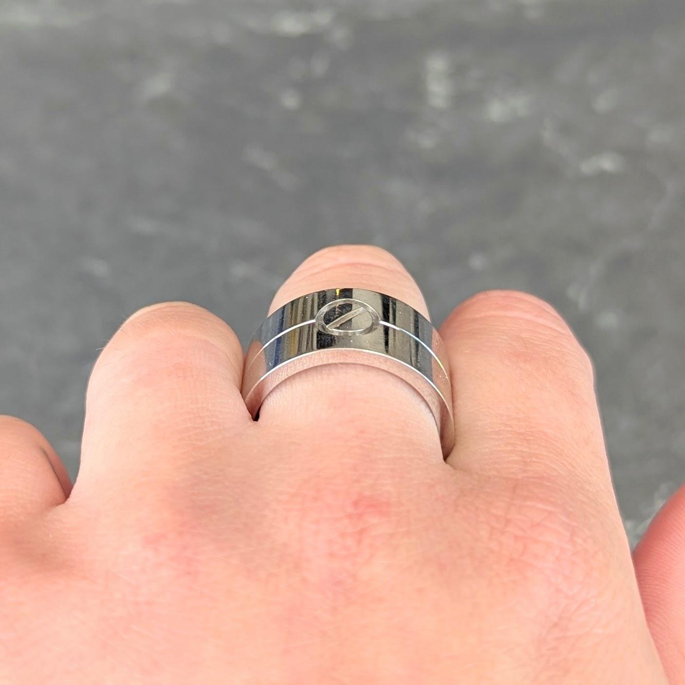 Cartier Contemporary 18 Karat White Gold High Love Unisex Band Ring