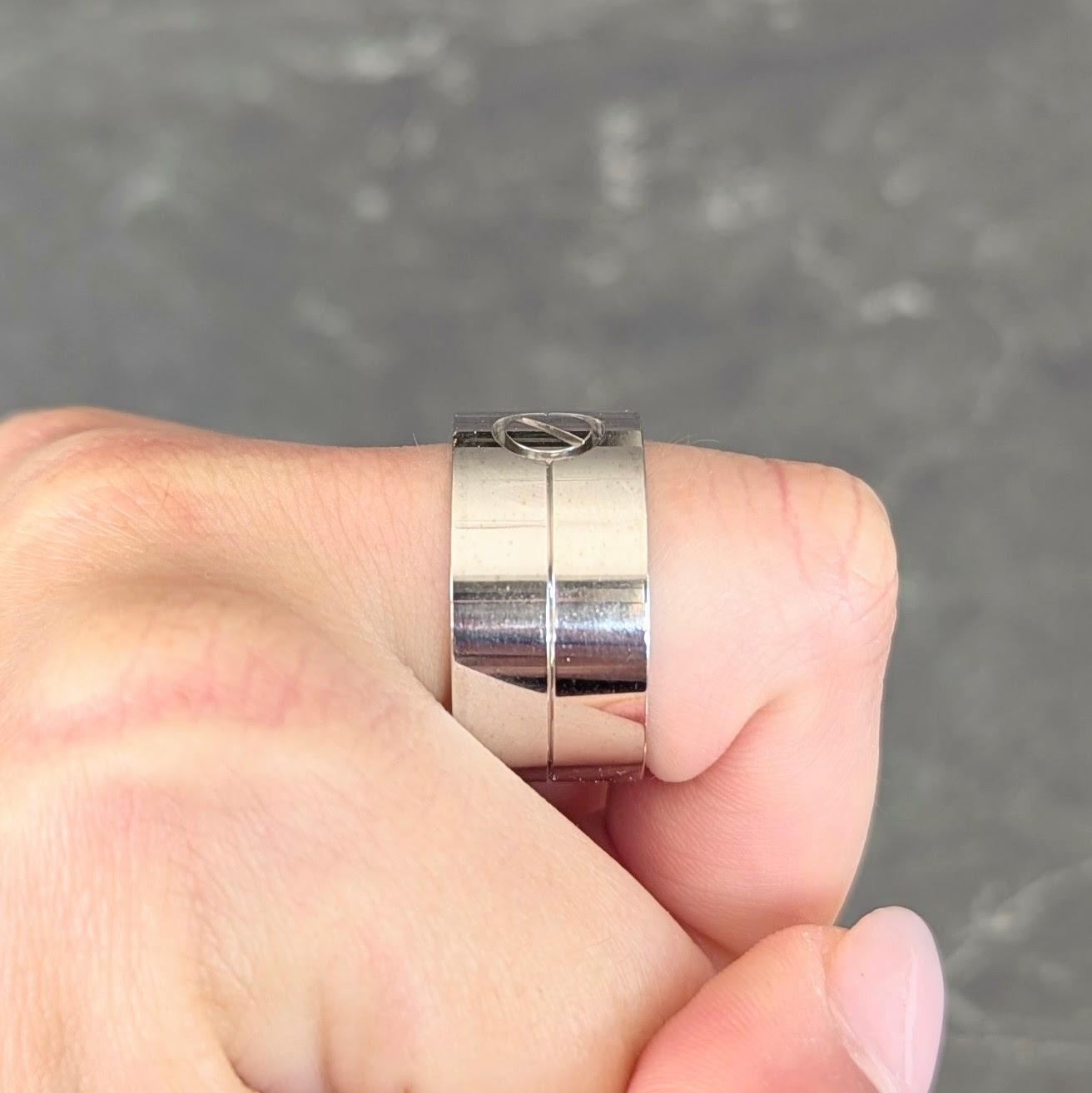 Cartier Contemporary 18 Karat White Gold High Love Unisex Band Ring