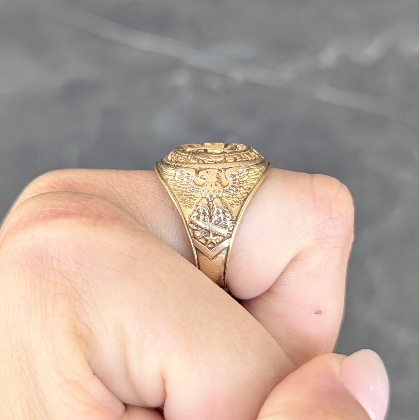 1940's 10K Gold Vintage WW2 U.S. Airborne Army Paratroopers Men's Signet Ring