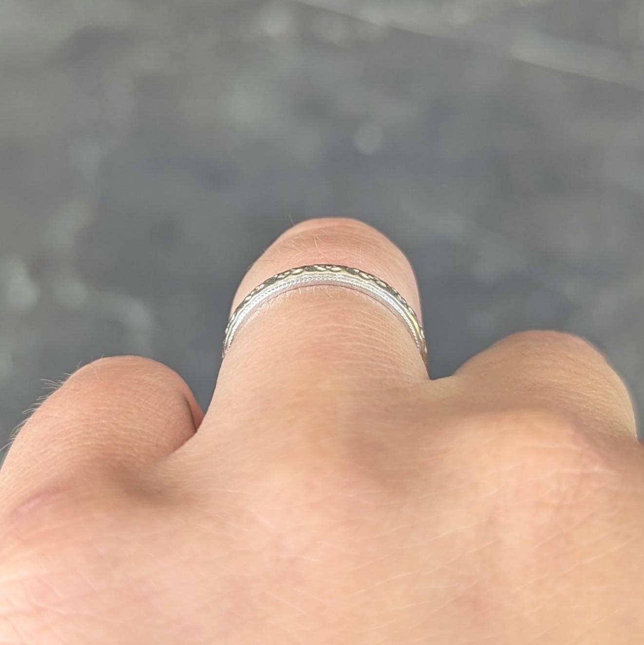 Art Deco 14 Karat White Gold Vintage Orange Blossom Wedding Band Ring