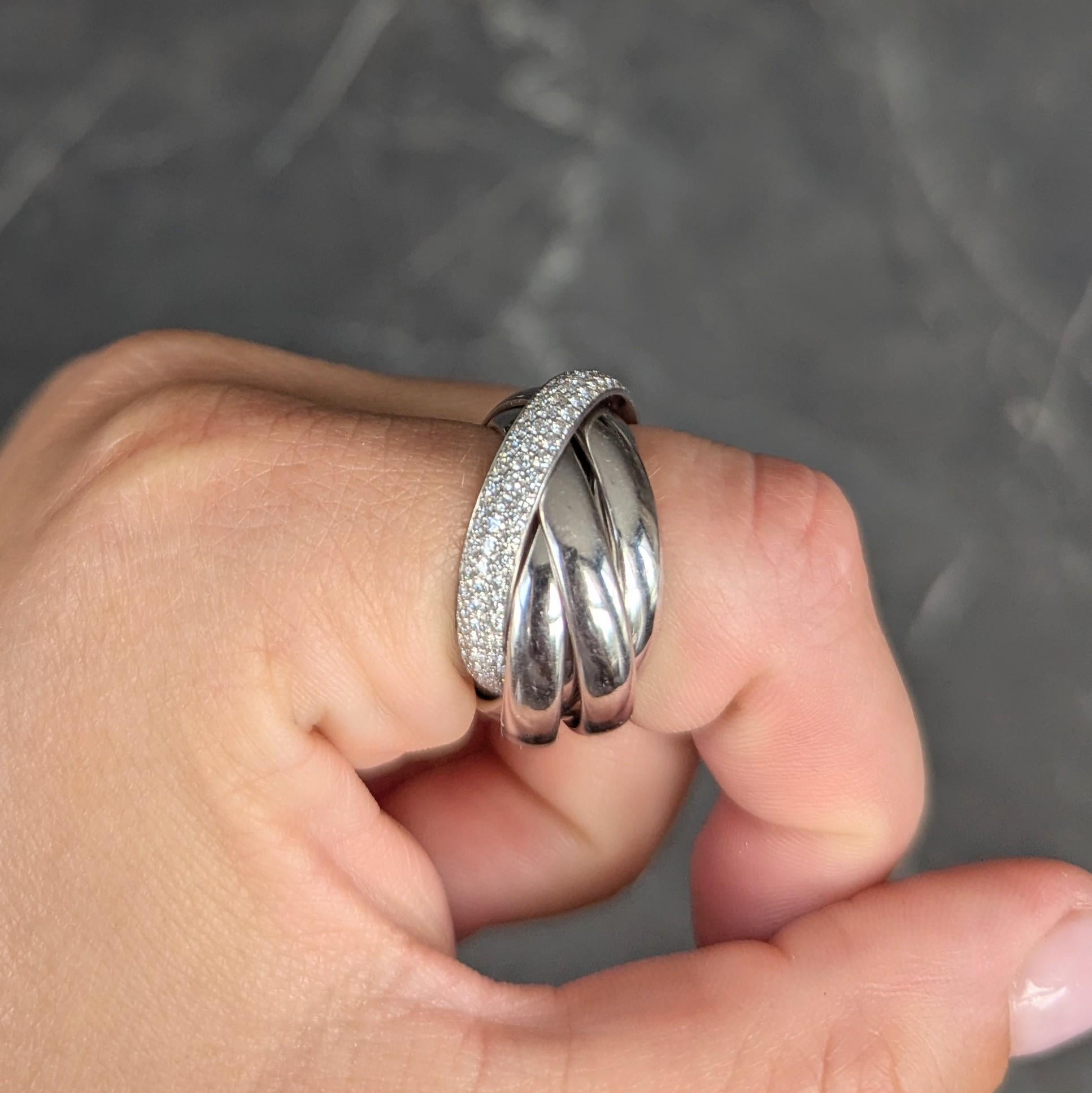 Paloma Picasso Tiffany & Co. Diamond 18K White Gold Vintage Melody Band Ring