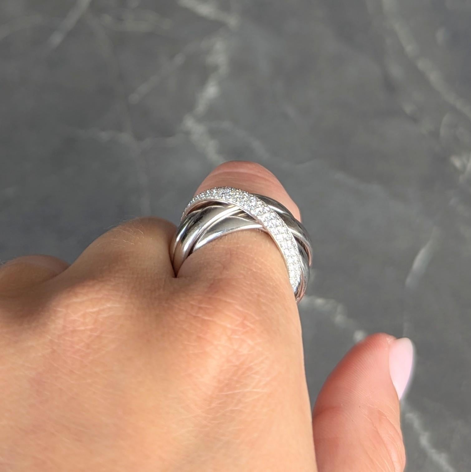 Paloma Picasso Tiffany & Co. Diamond 18K White Gold Vintage Melody Band Ring