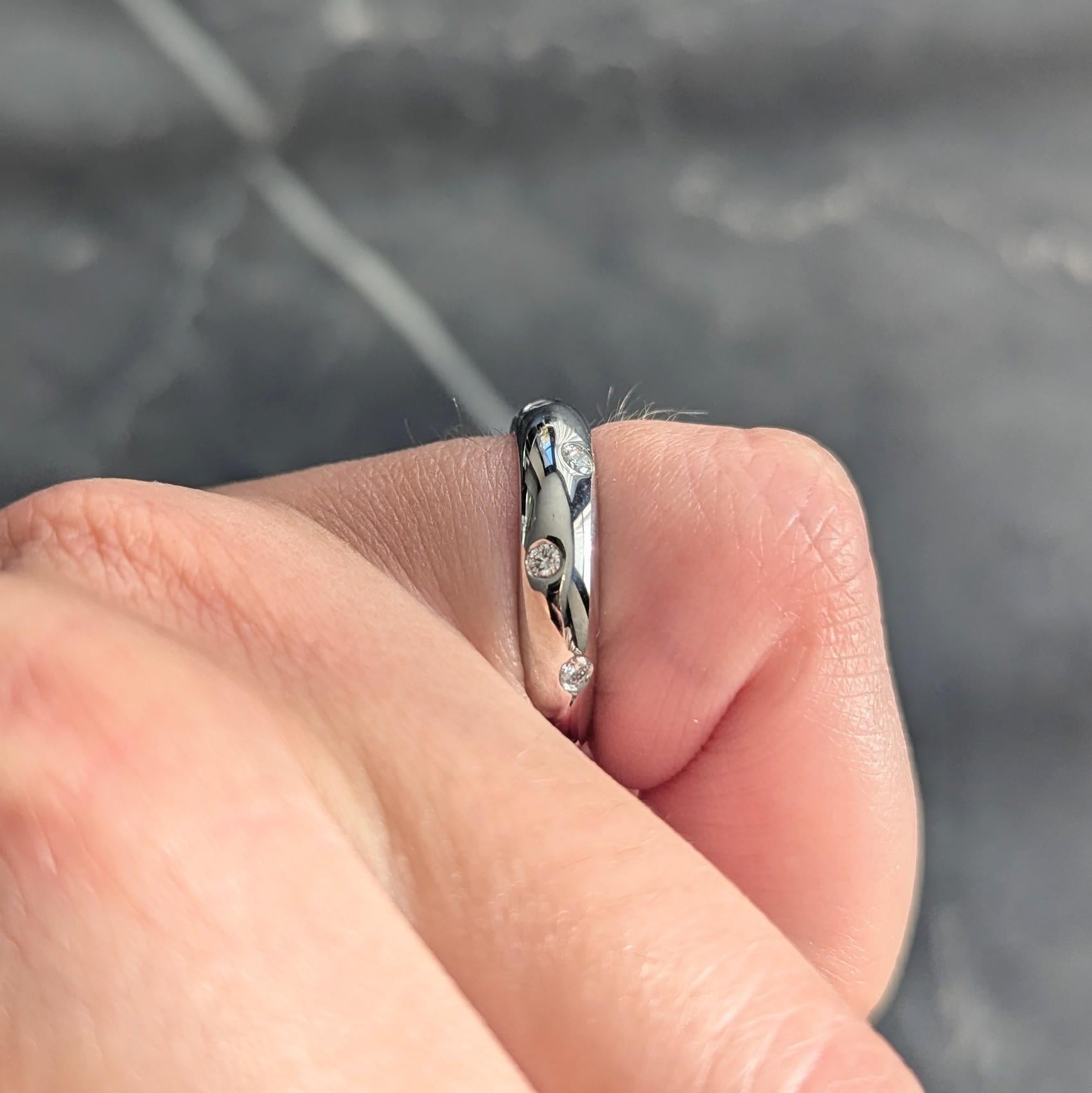 Tiffany & Co. 2000's Diamond Platinum Etoile Band Ring