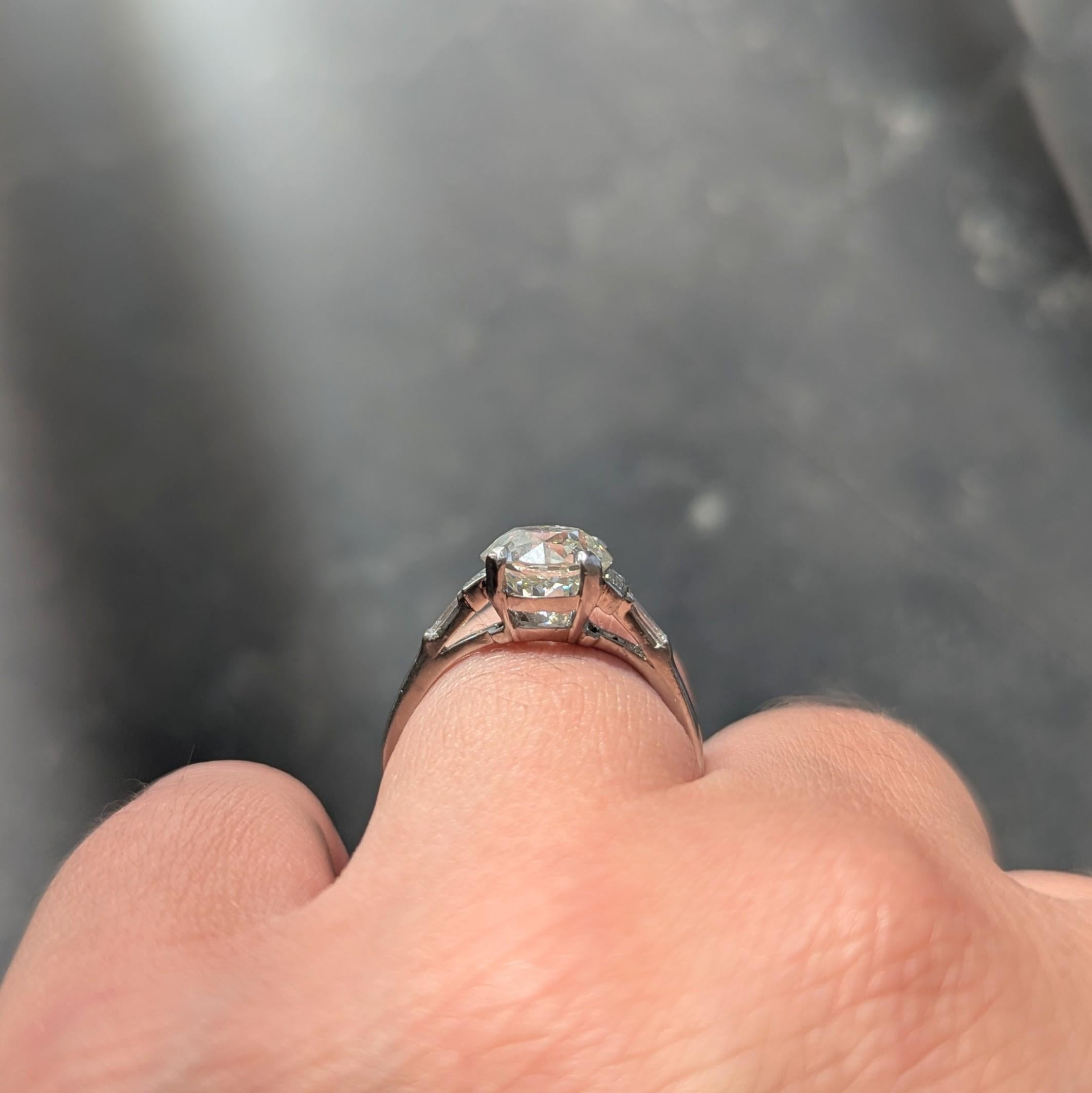 1950's 2.25 CTW Old European Diamond Platinum Five Stone Vintage Engagement Ring