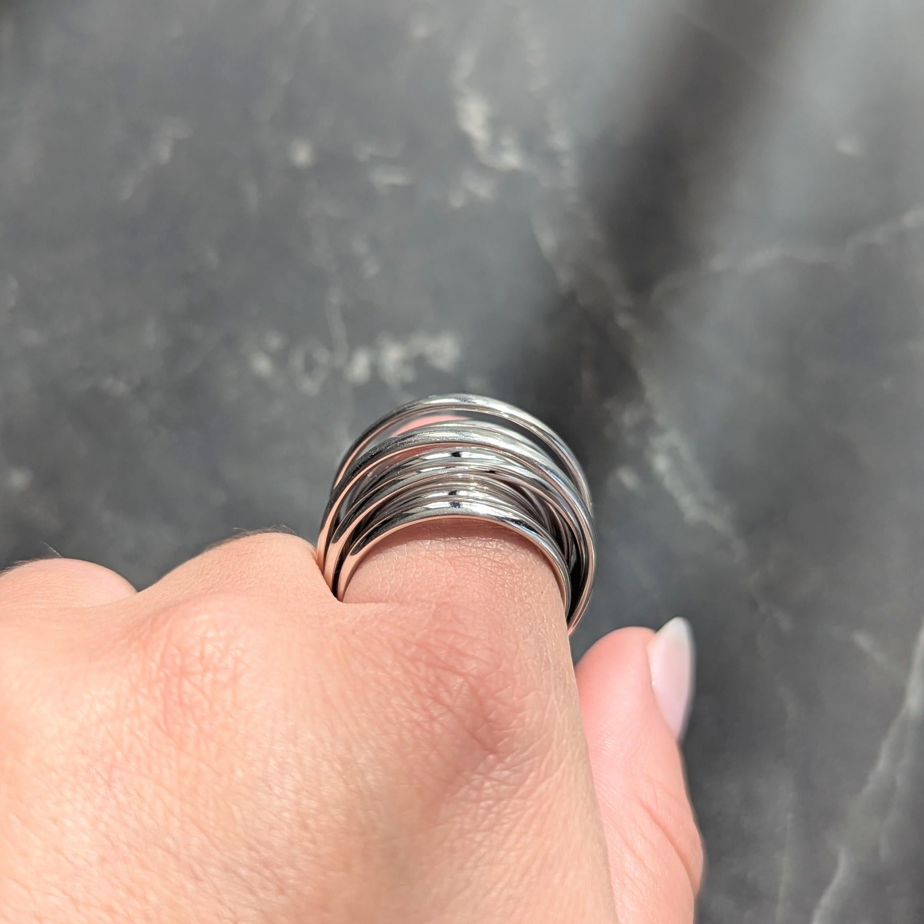 De Grisogono Contemporary 18 Karat White Gold Domed Allegra Band Ring