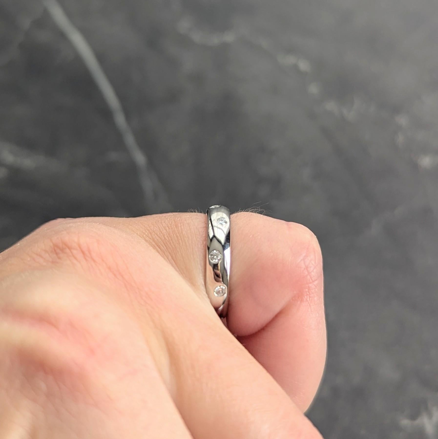 Tiffany & Co. 2000's Diamond Platinum Etoile Band Ring