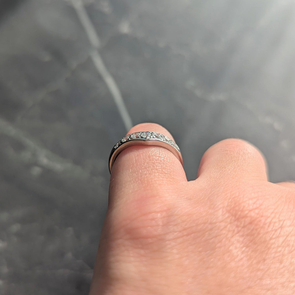 Tiffany & Co. Contemporary Diamond Platinum Chevron V Band Ring