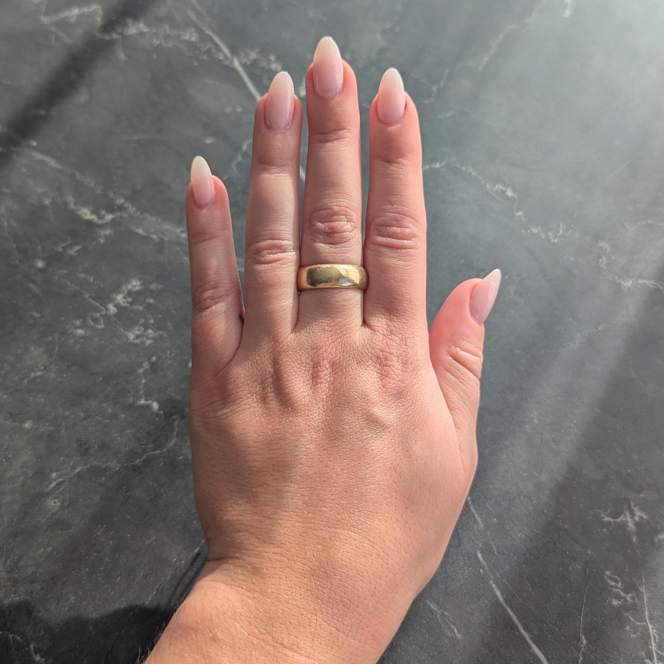 Tiffany & Co. 1960's 14 Karat Yellow Gold Vintage Wedding Cigar Band Ring