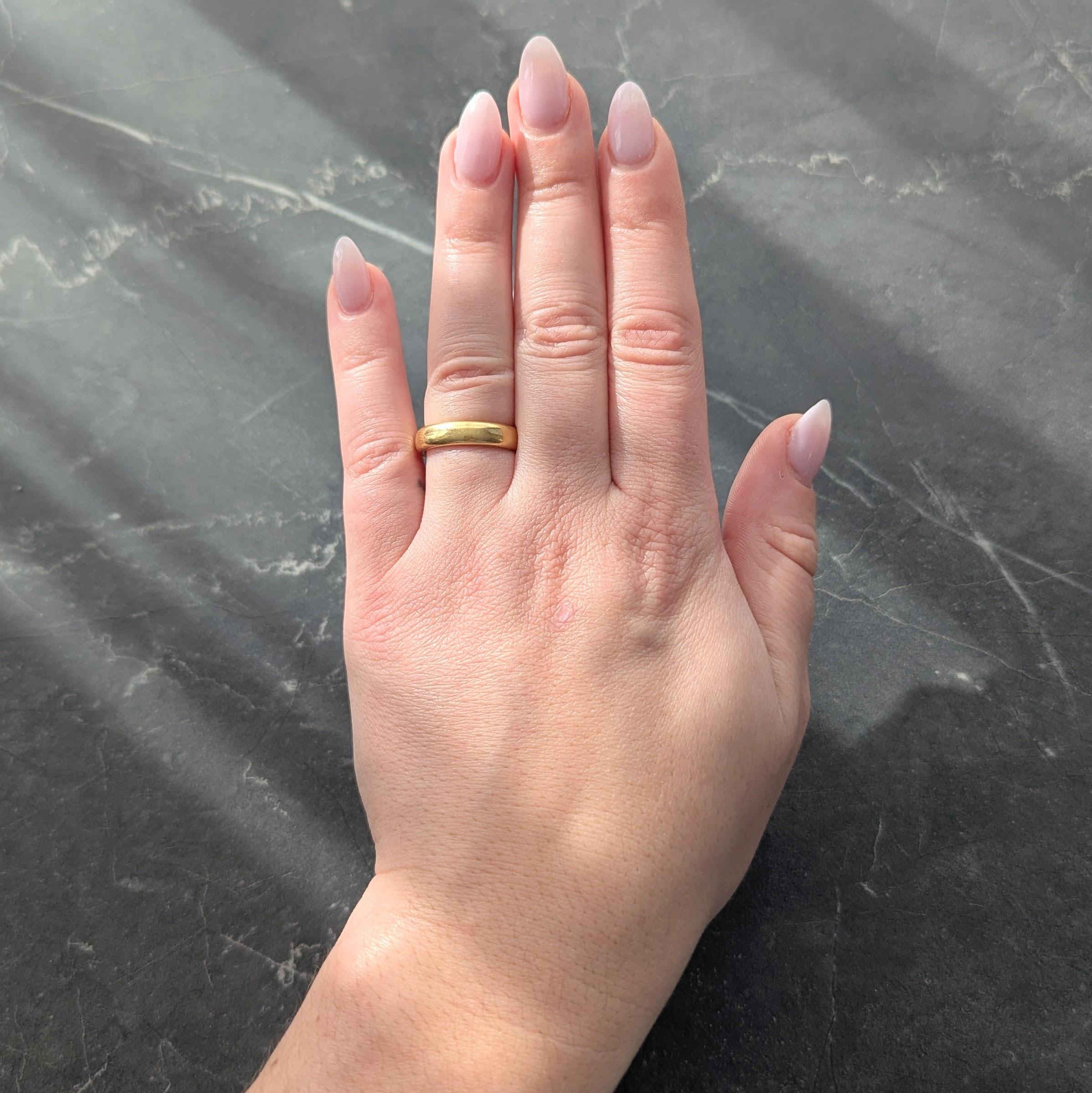 Tiffany & Co. 1905 18 Karat Yellow Gold Inscribed Antique Wedding Band Ring