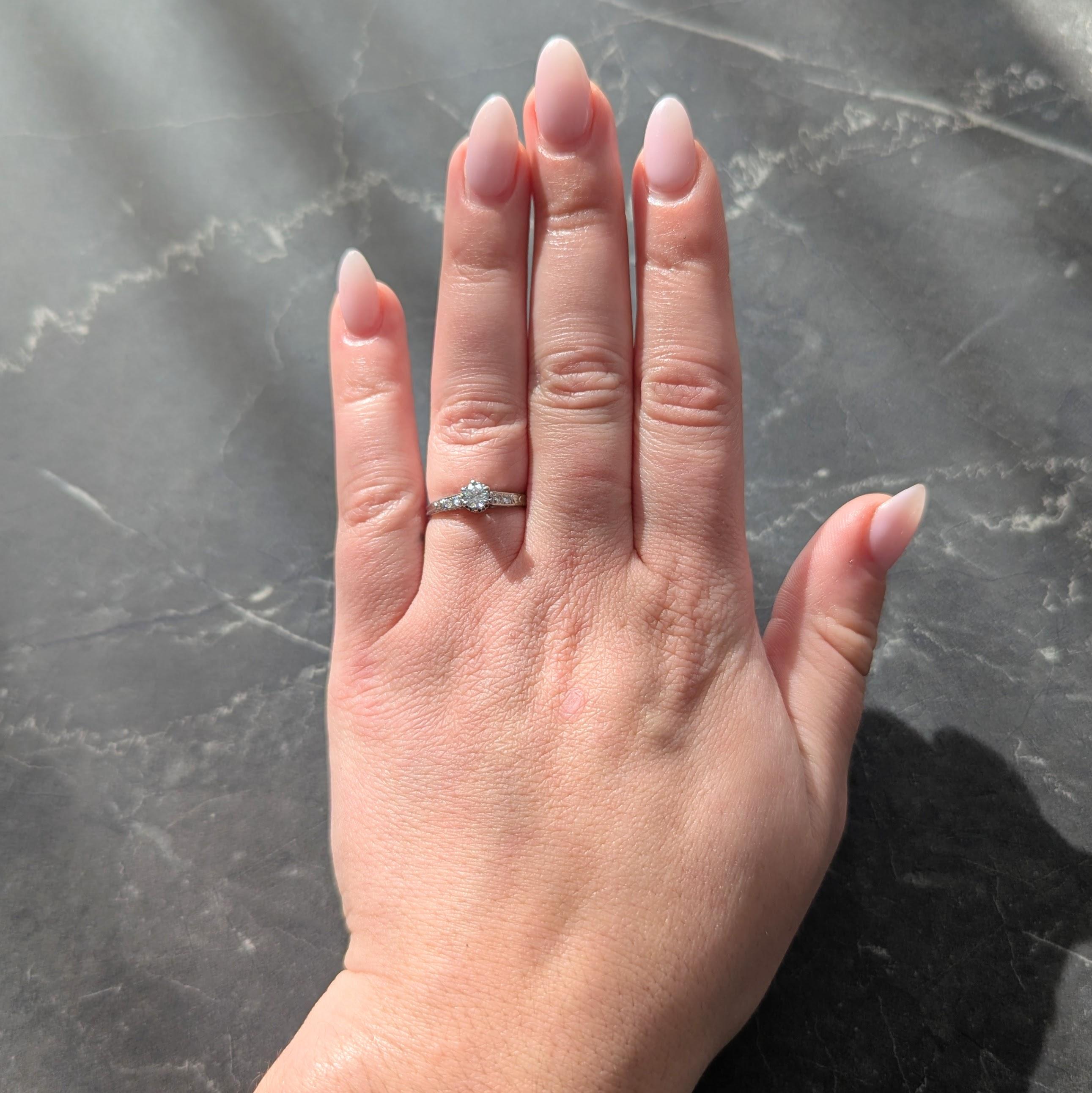 Art Deco Old Mine Cut Diamond Platinum Tulip Vintage Engagement Ring