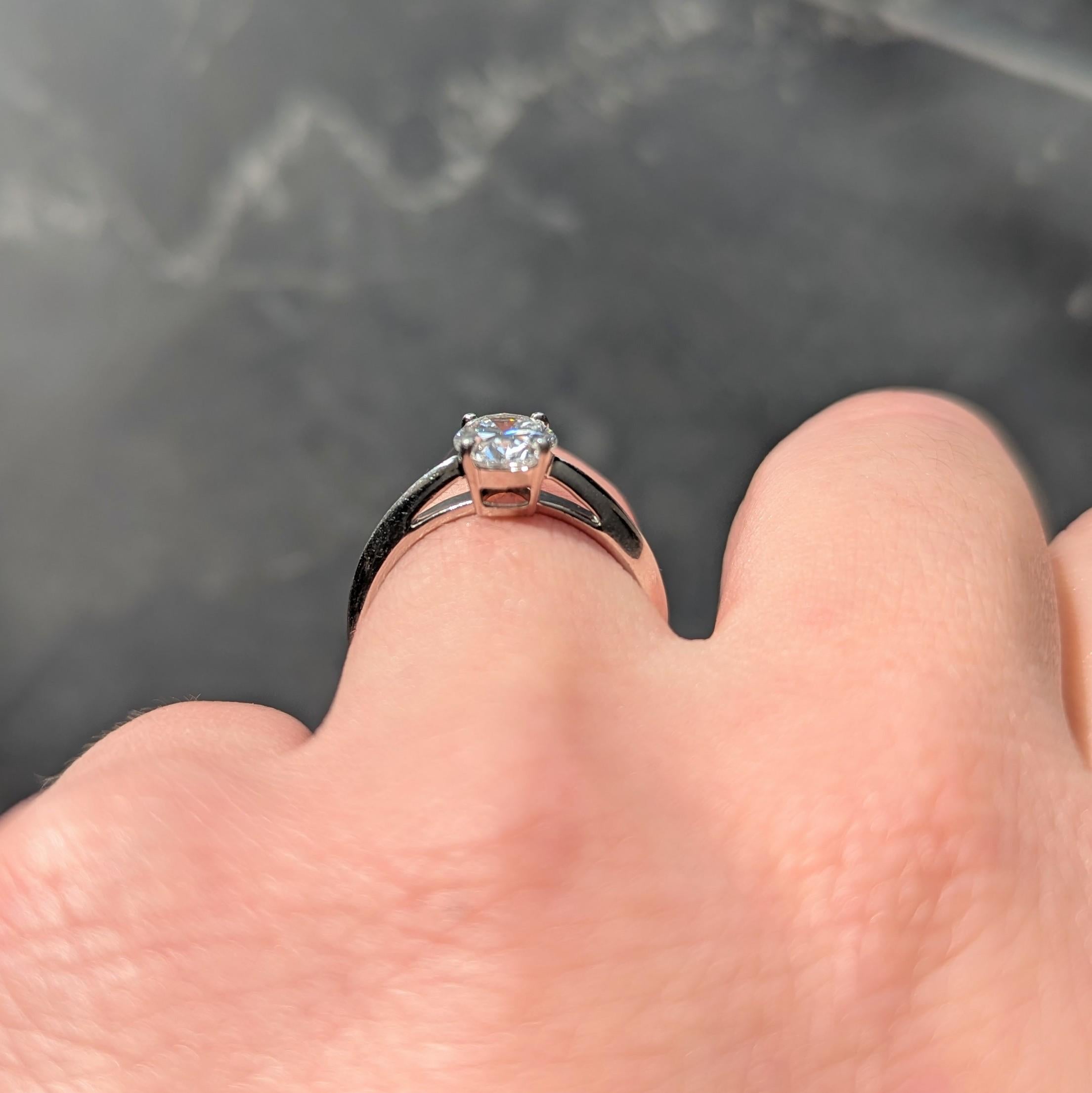 Tiffany & Co. Contemporary 1.09 CT Oval Cut Diamond Platinum Solitaire Ring