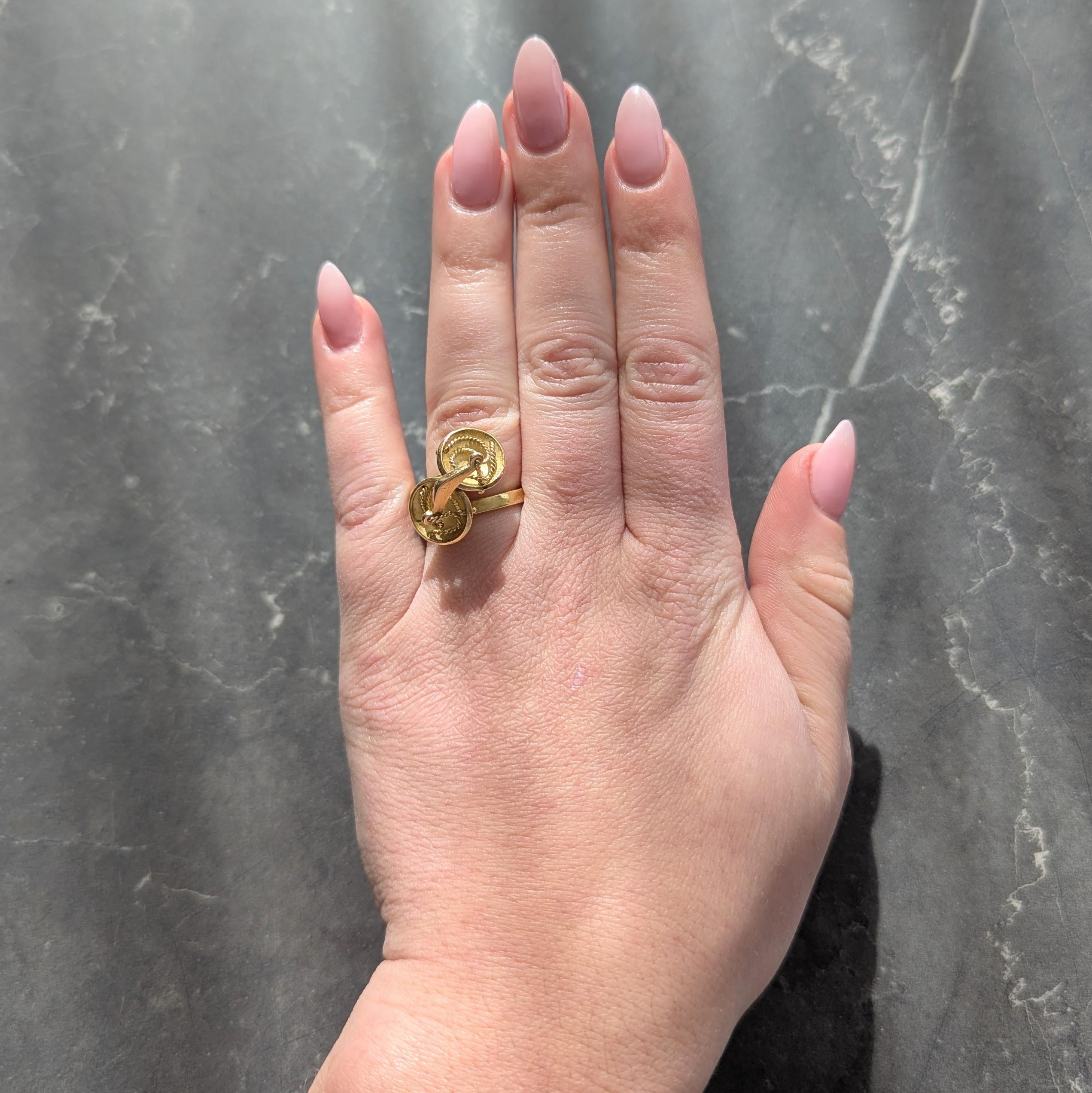 Tiffany & Co. Georges L'Enfant 1970's 18 Karat Gold Vintage Libra Zodiac Ring