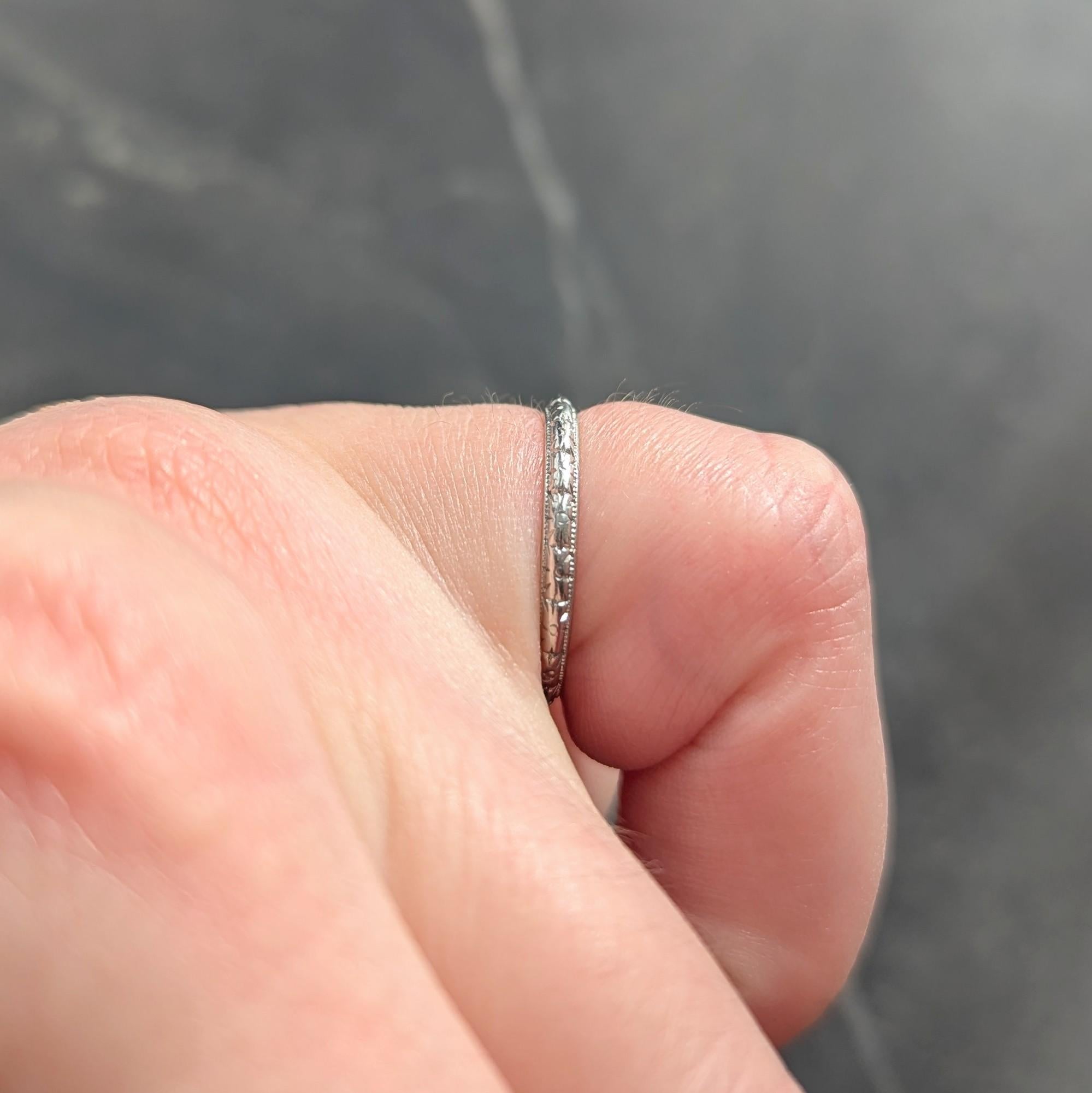 Art Deco 1932 Platinum Orange Blossom Vintage Wedding Band Ring