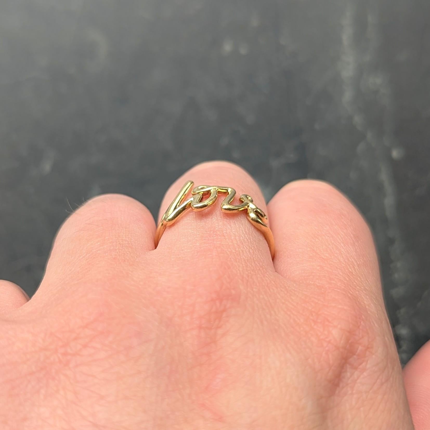 Tiffany & Co. Paloma Picasso Contemporary 18 Karat Yellow Gold Love Band Ring