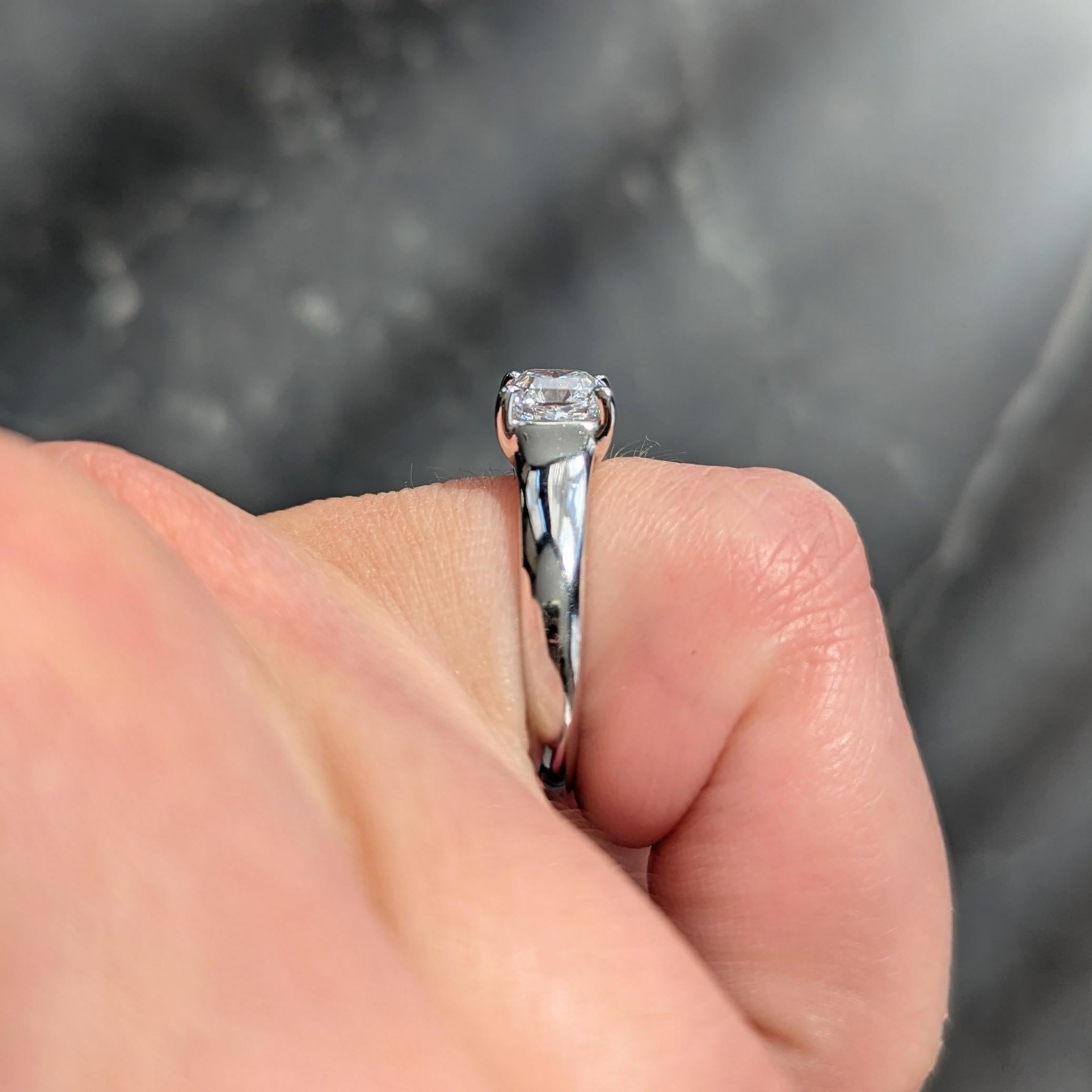 1999 Tiffany & Co. Lucida 1.12 CTW Diamond Platinum Vintage Engagement Ring