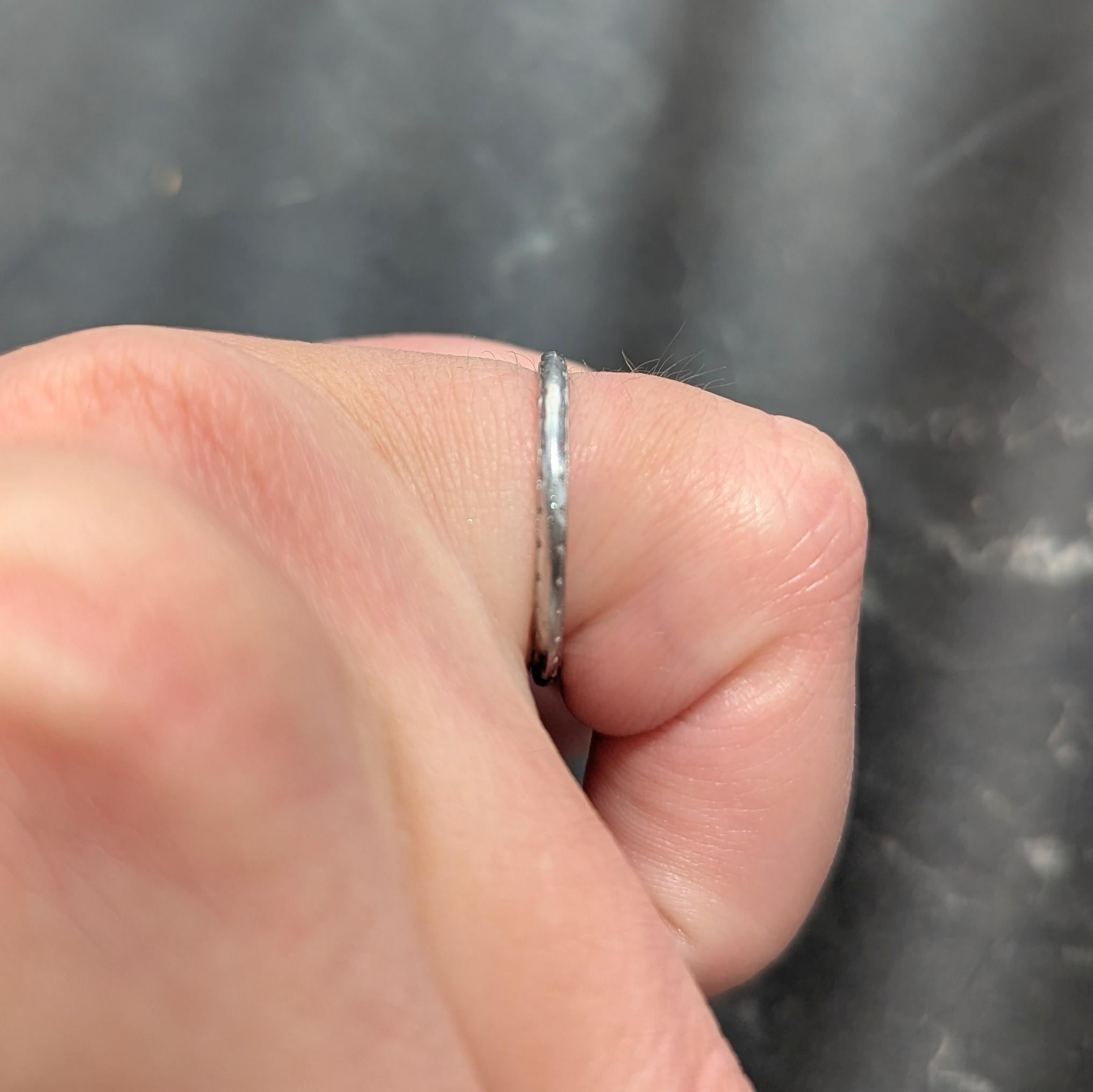 Art Deco 1925 Platinum Foliate Antique Wedding Band Ring