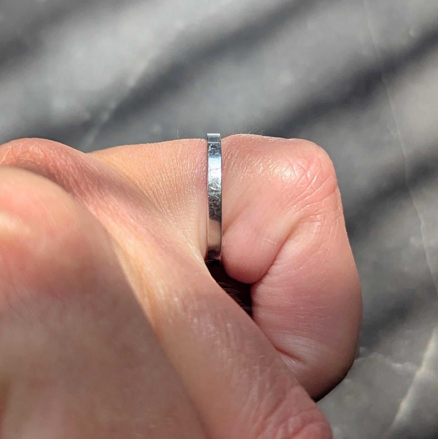 1990's Platinum Squared Vintage Wedding Band Ring