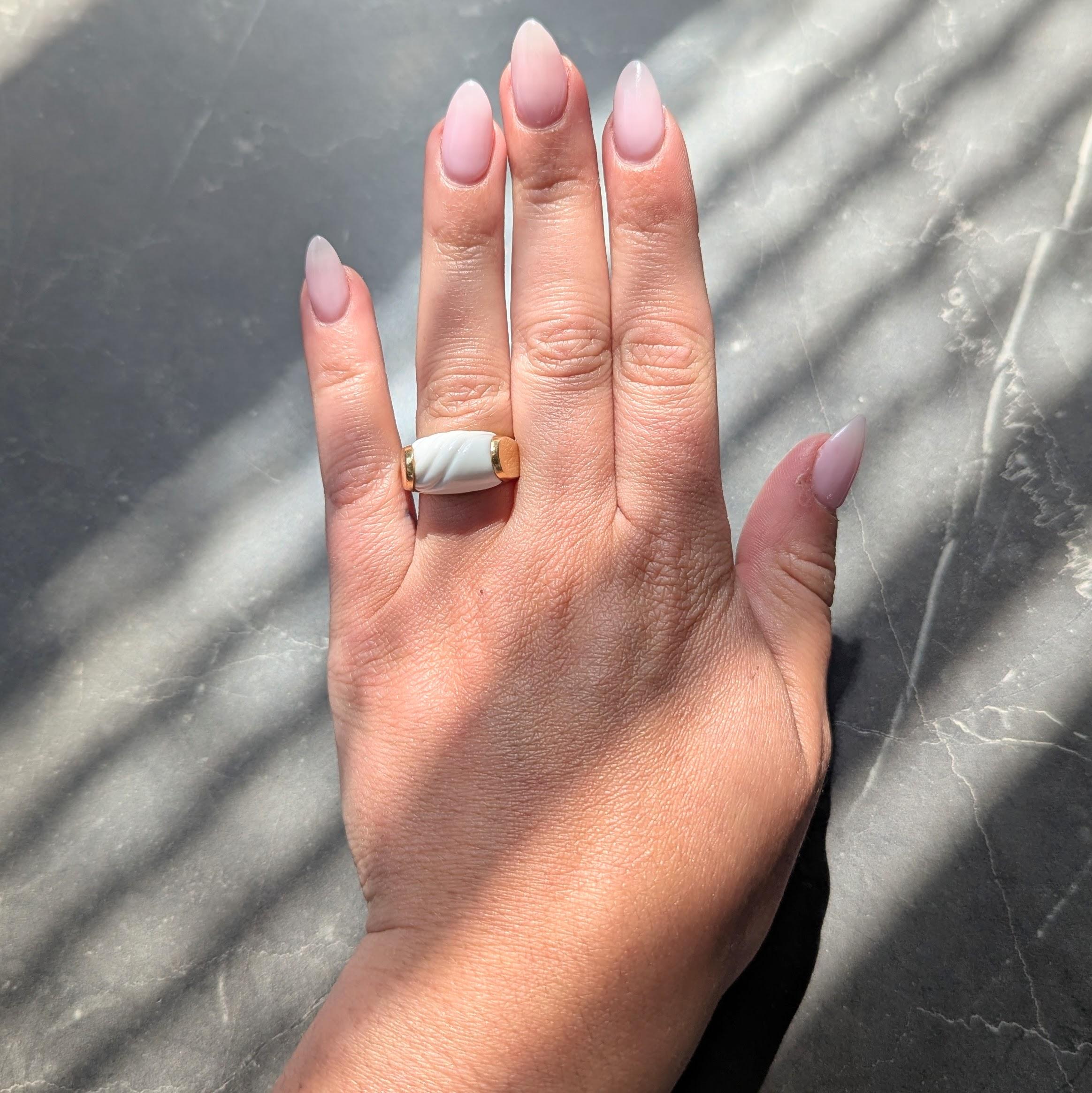 Bvlgari Ceramic 18 Karat Yellow Gold Vintage Chandra Ring
