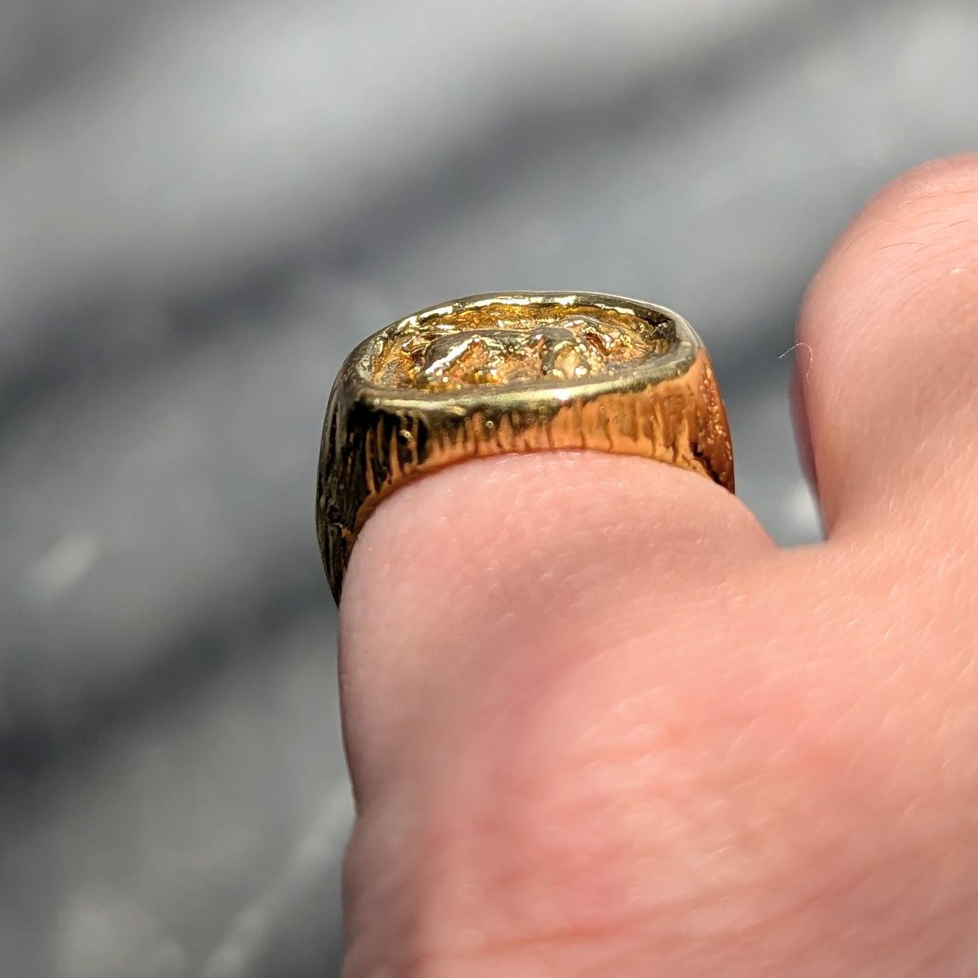 Tiffany & Co. 1960's 18 Karat Yellow Gold Vintage Lion Signet Ring