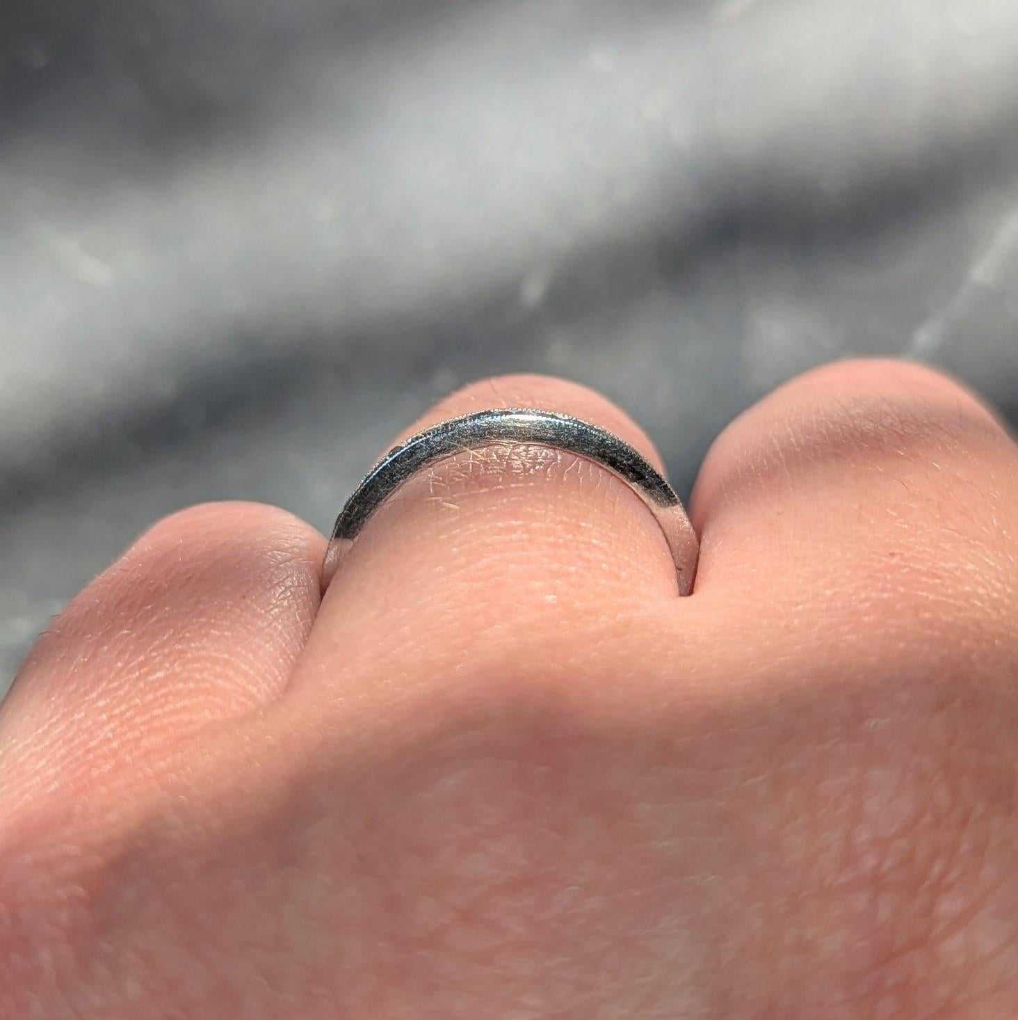 Art Deco 0.45 CTW French Cut Diamond Platinum Vintage Eternity Wedding Band Ring