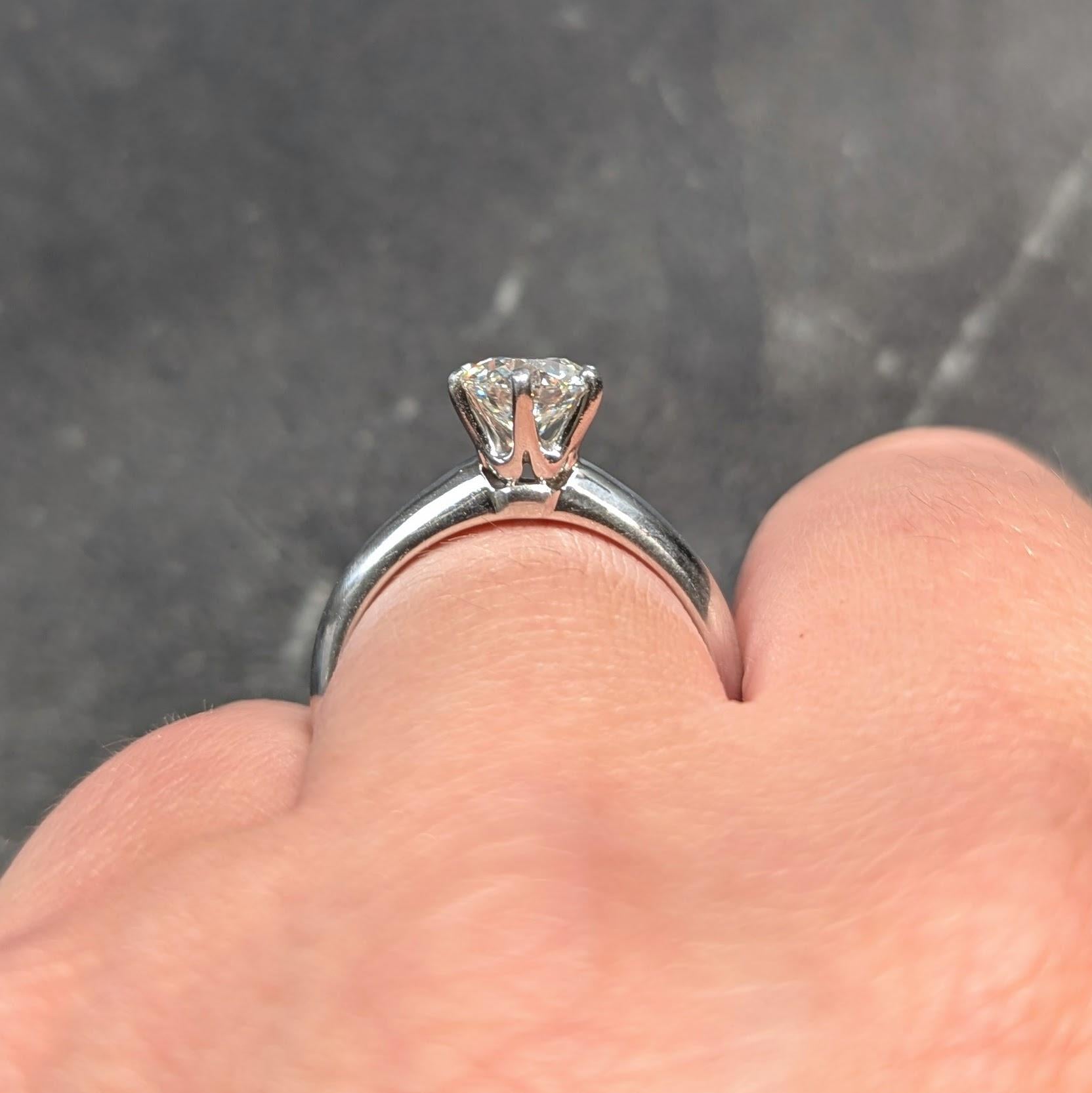 Tiffany & Co. 1.11 Carat Round Diamond Platinum Solitaire Engagement Ring GIA