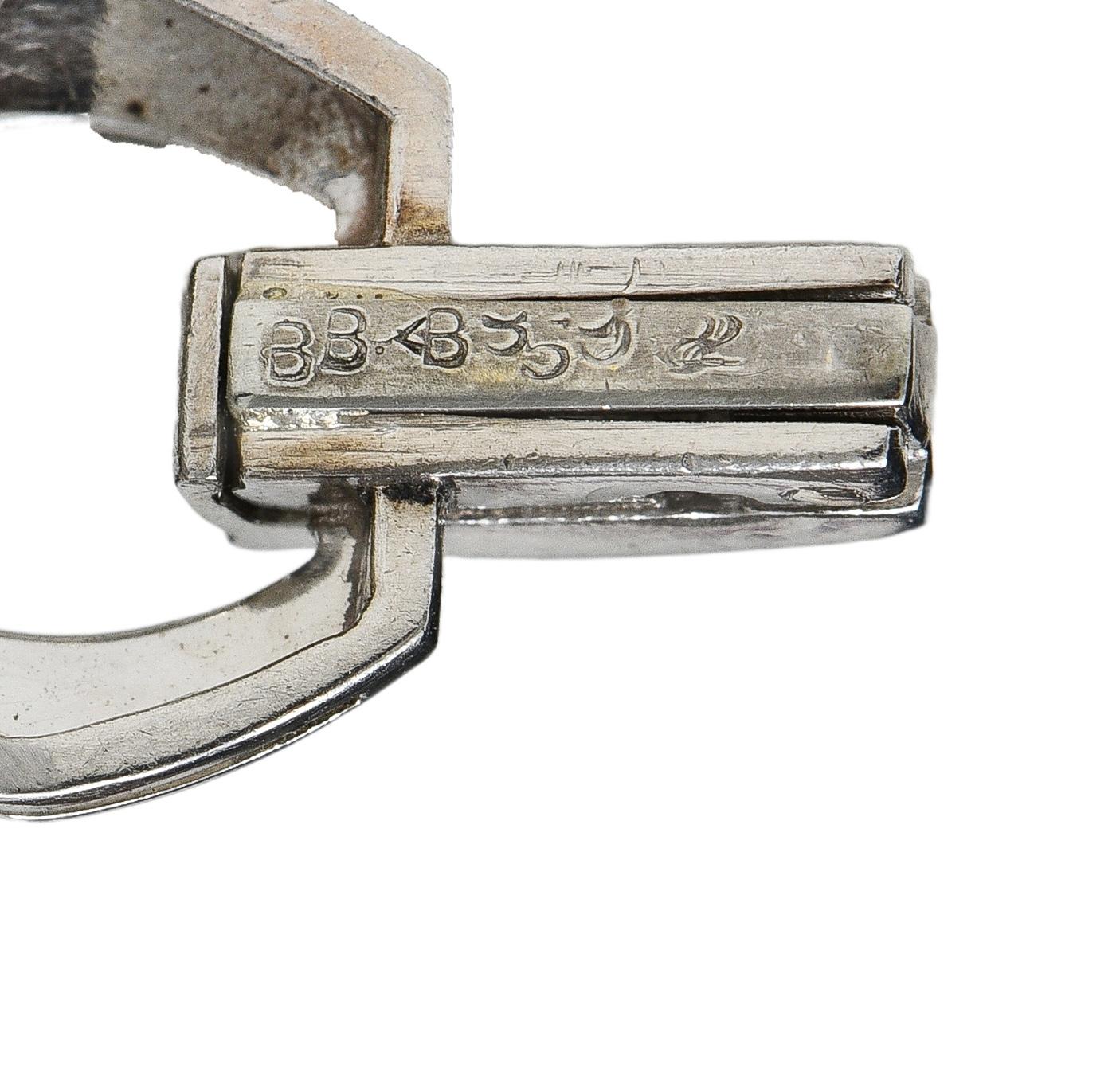 Bailey Banks & Biddle Deco 2.25 CTW Diamond Platinum Vintage Stirrup Bracelet