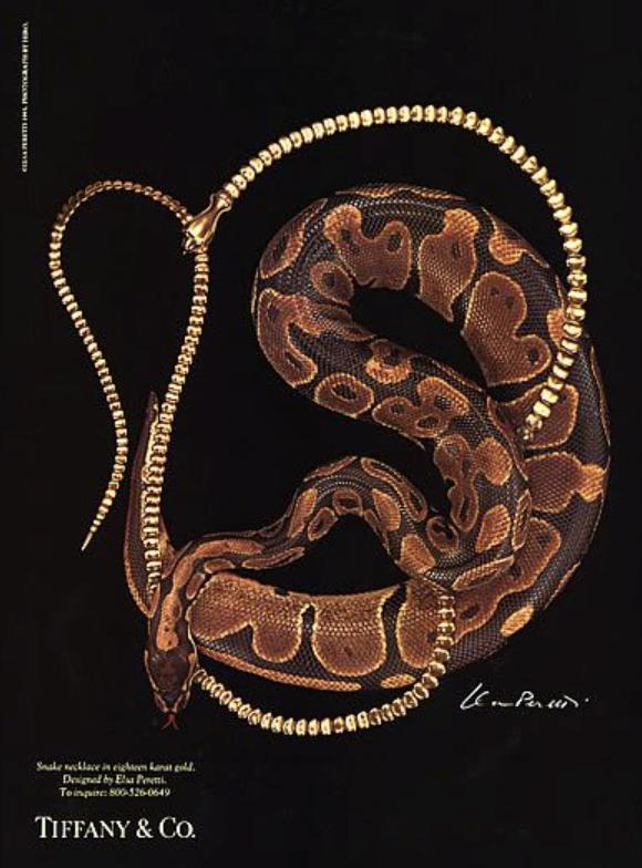 Elsa Peretti Tiffany & Co. 18 Karat Yellow Gold Vintage Snake Earrings