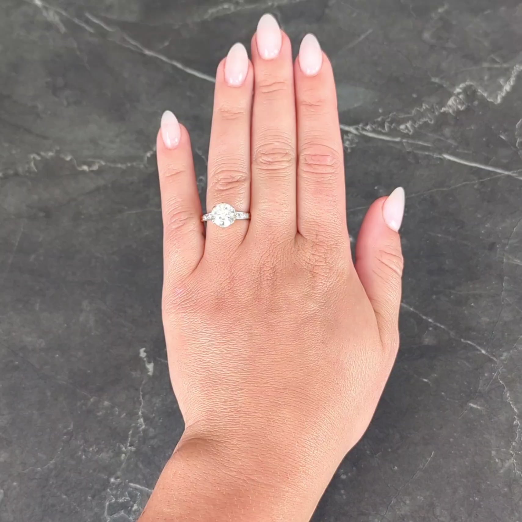 Edwardian 2.40 CTW Euro Diamond Platinum 18 Karat Gold Antique Engagement Ring