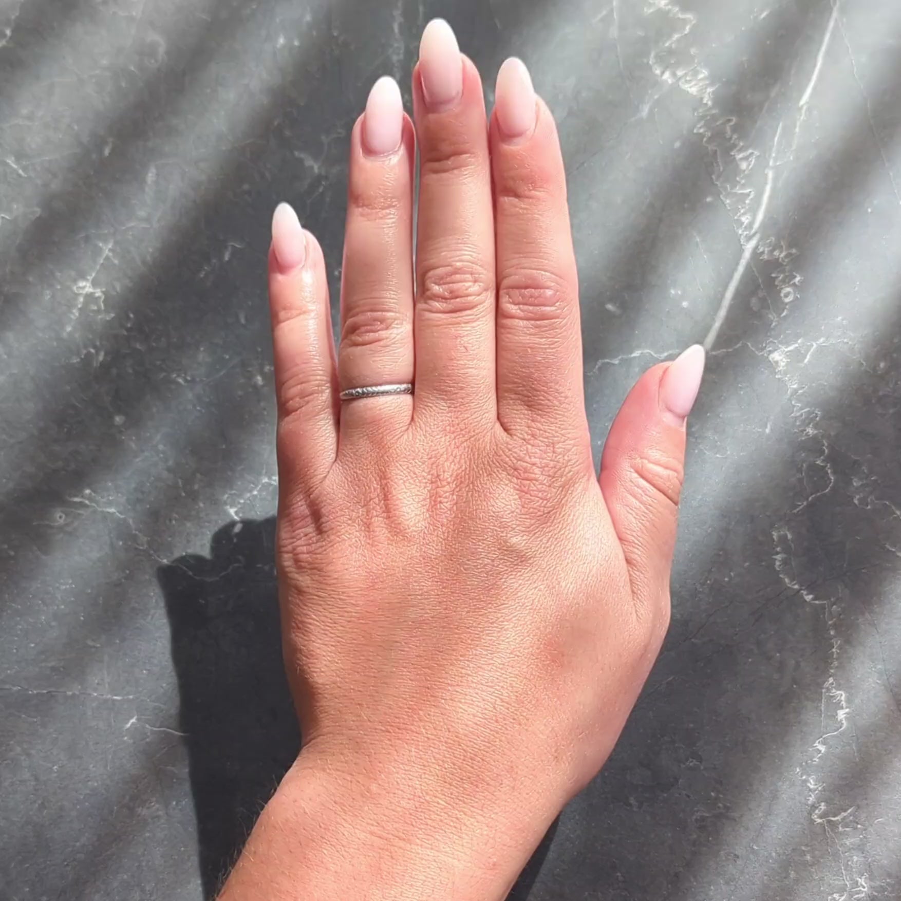 Art Deco Platinum Vintage Orange Blossom Floral Wedding Band Ring