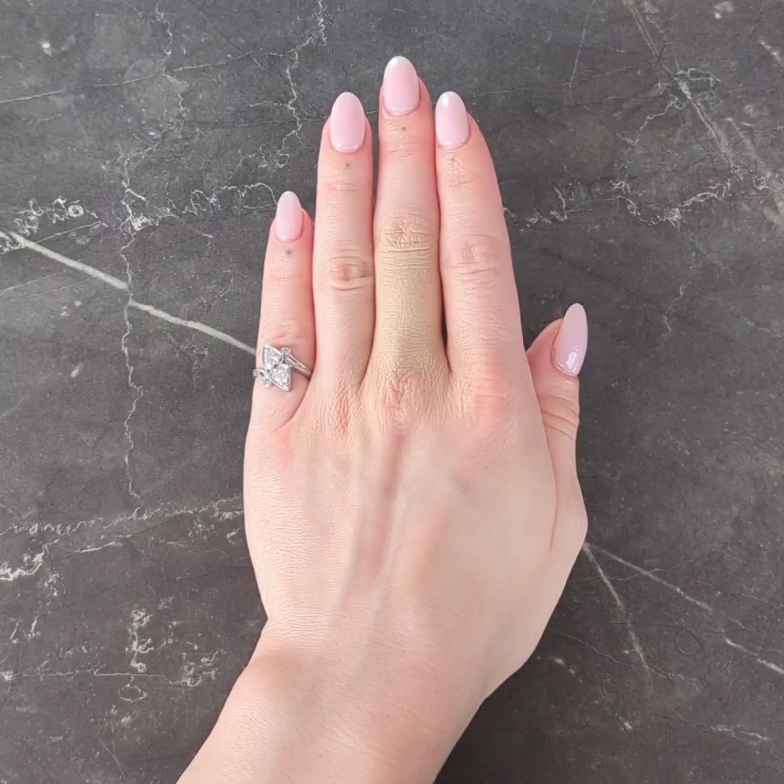 Retro Diamond 0.40 CTW 14 Karat White Gold Heart Vintage Bypass Ring