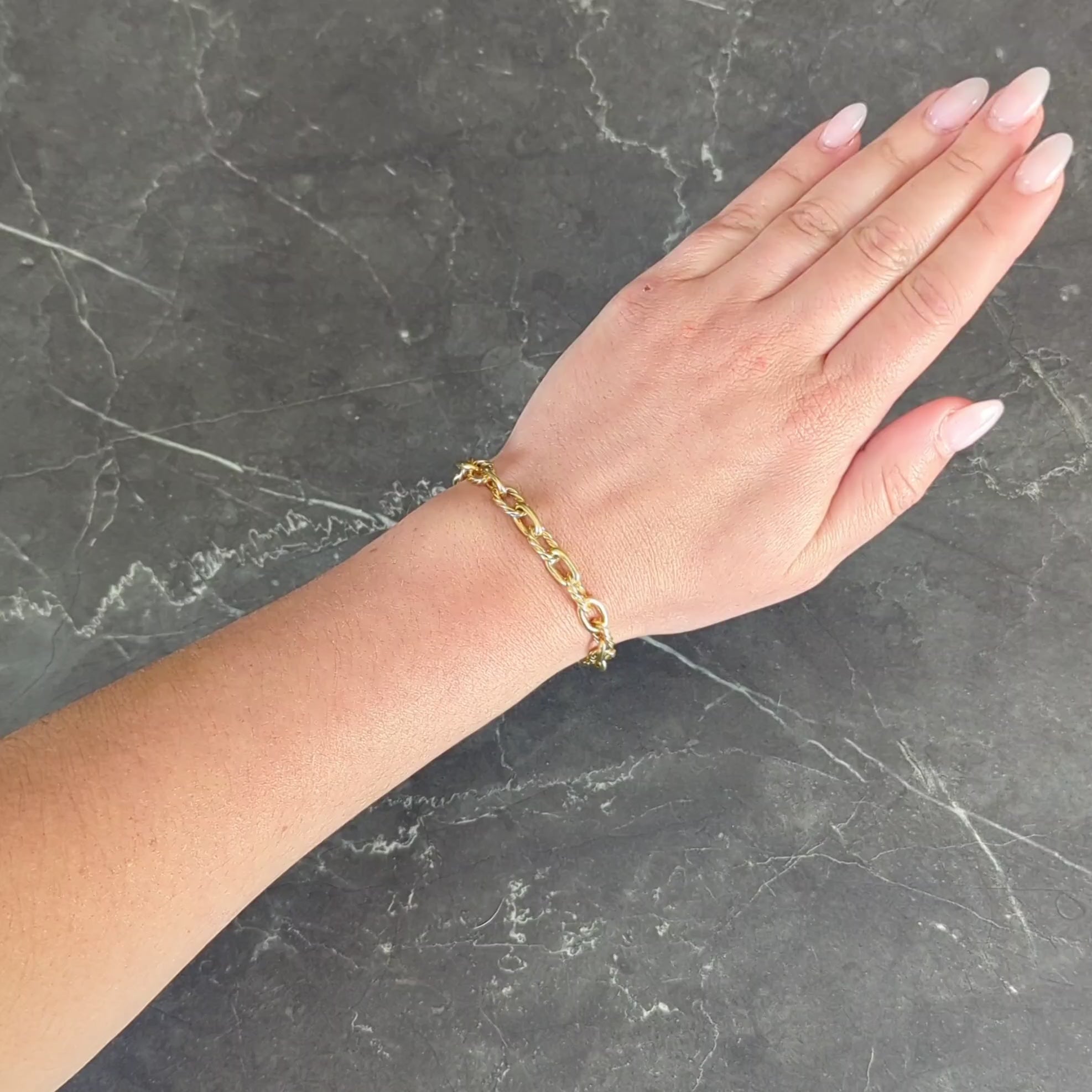 Tiffany & Co. 1960's 18 Karat Yellow Vintage Twisted Rope Link Chain Bracelet