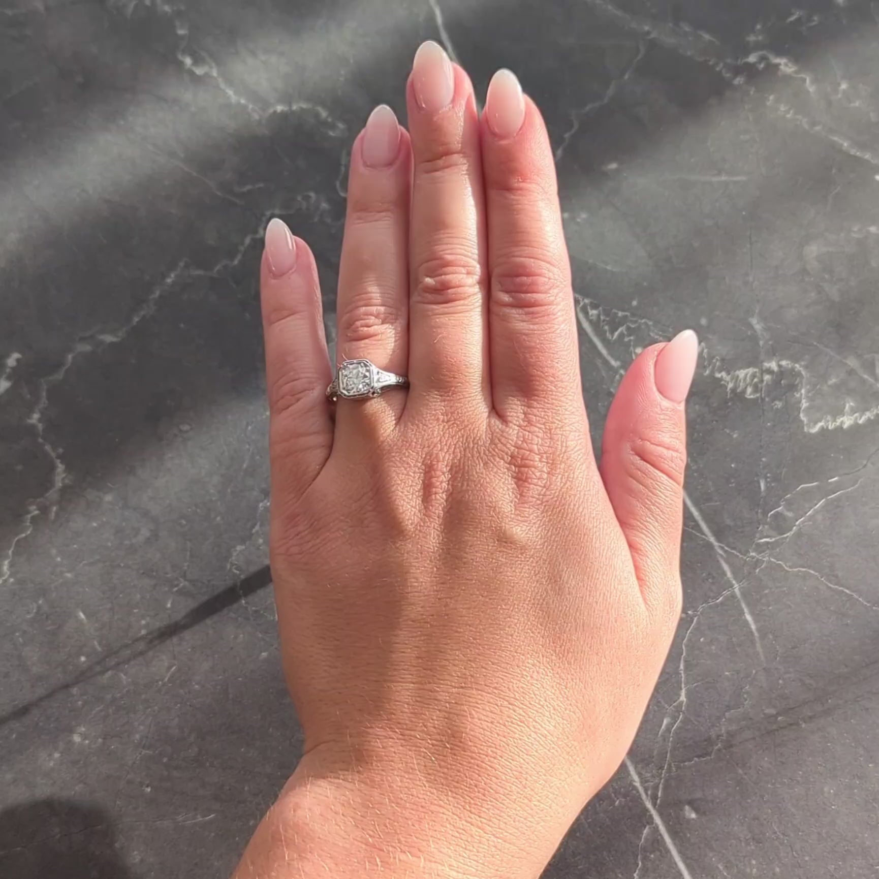 Belle Époque 1.01 CTW European Diamond Platinum Antique Garland Engagement Ring