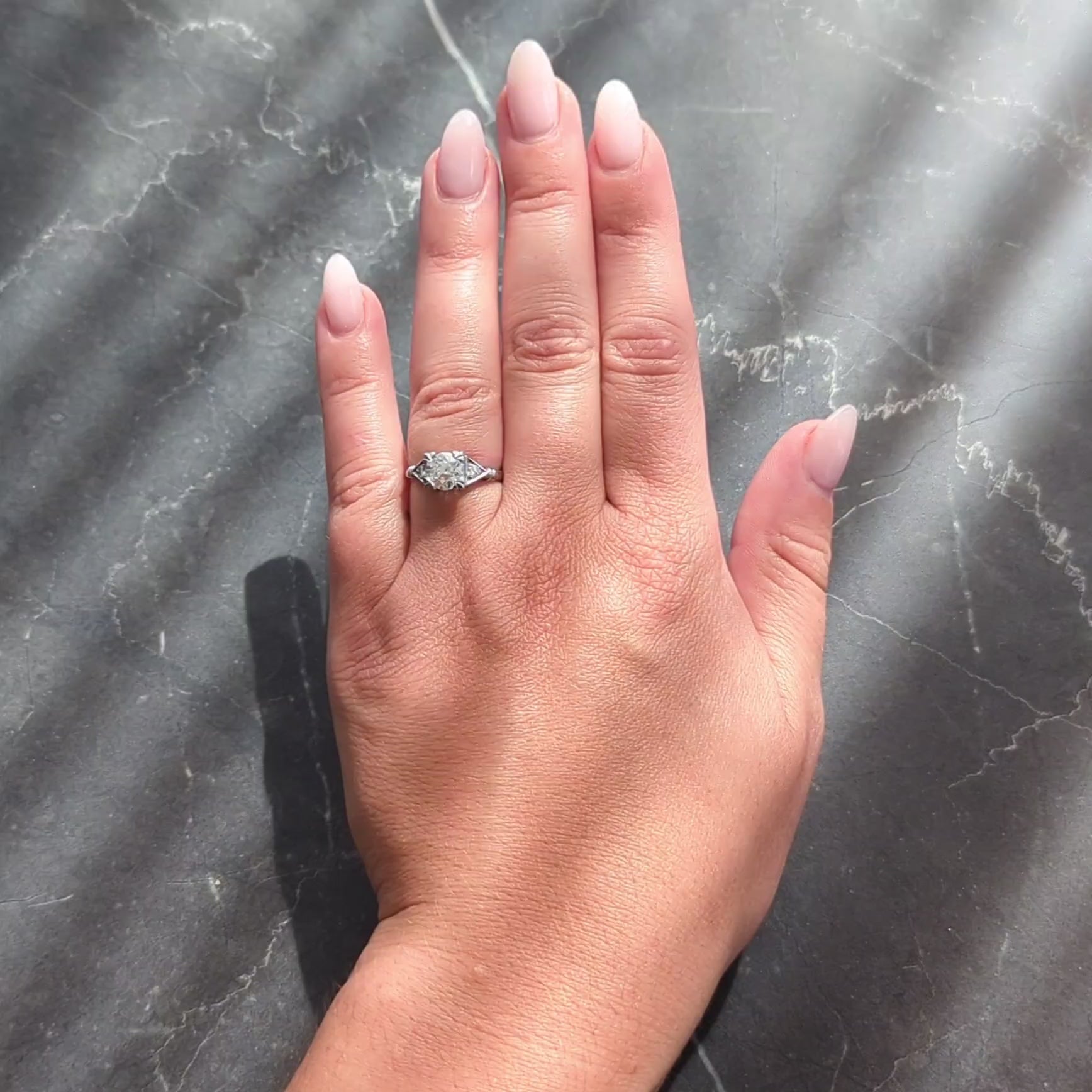 Art Deco 1.26 CTW Old European Diamond Platinum Vintage Engagement Ring GIA