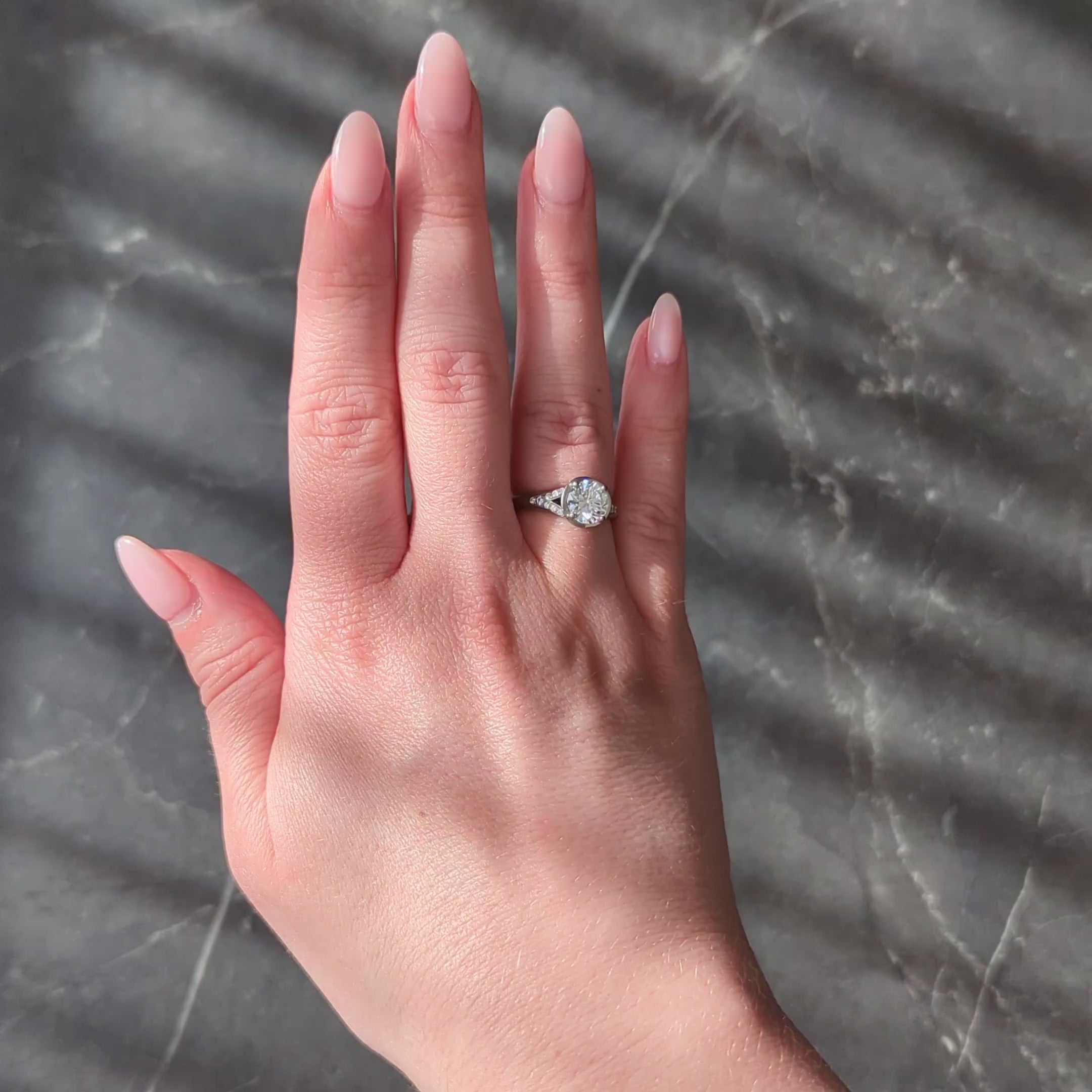 Bulgari 1.71 CTW Round Brilliant Diamond Platinum Swirling Engagement Ring GIA