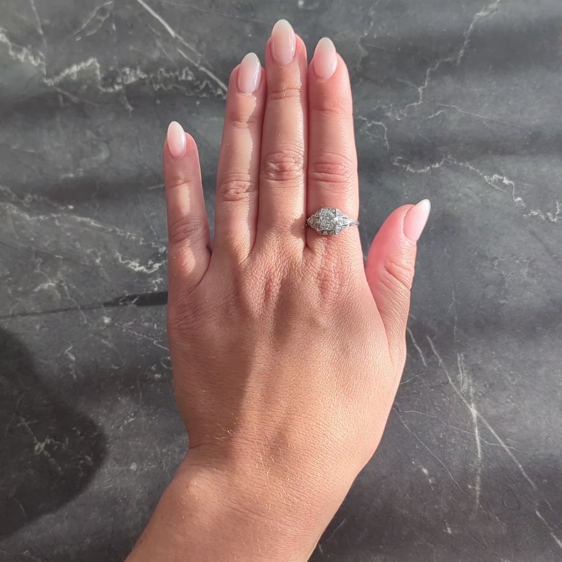 Art Deco 1.40 CTW OEC Diamond Platinum Vintage Bombé Engagement Ring GIA