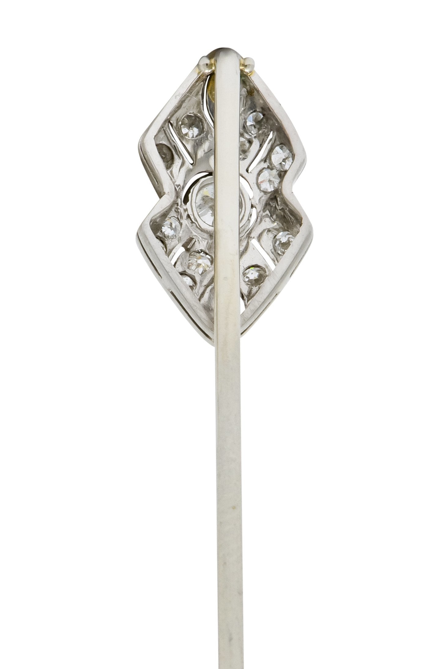 Art Deco 0.30 CTW Diamond Platinum Ribbon Stickpin Circa 1930 - Wilson's Estate Jewelry
