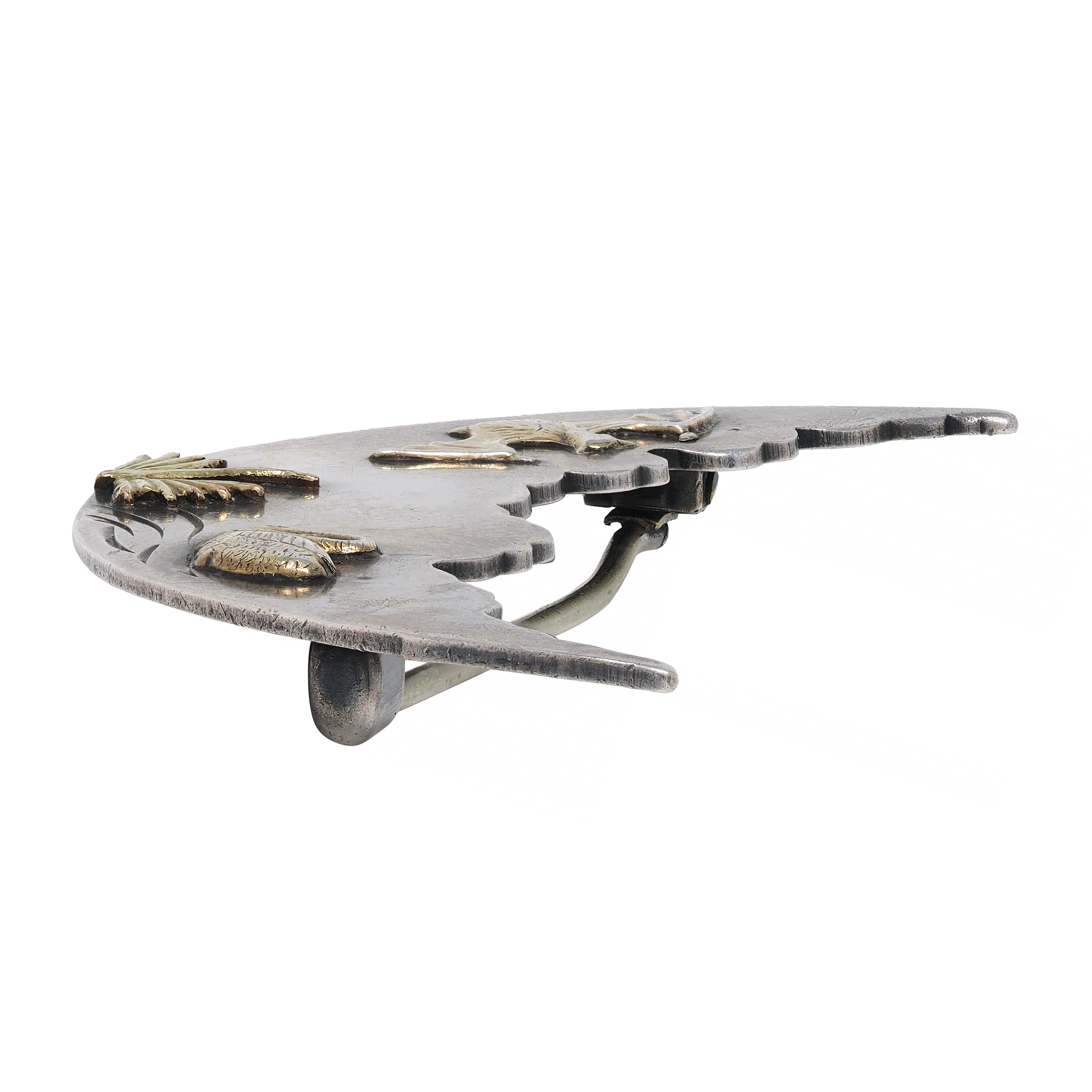 Frank M. Whiting Victorian 10 Karat Gold Sterling Silver Animal Antique Brooch