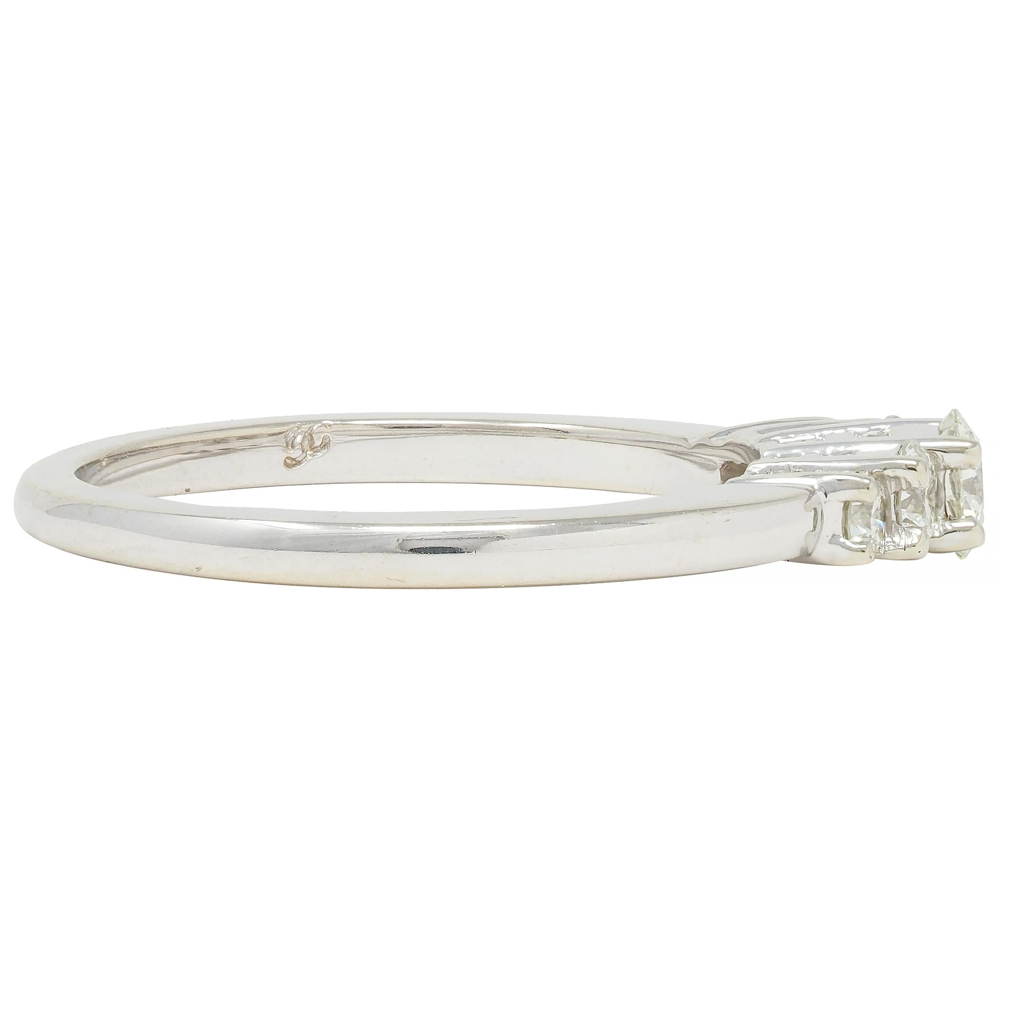 Contemporary 0.50 CTW Diamond 14 Karat White Gold Five Stone Band Ring