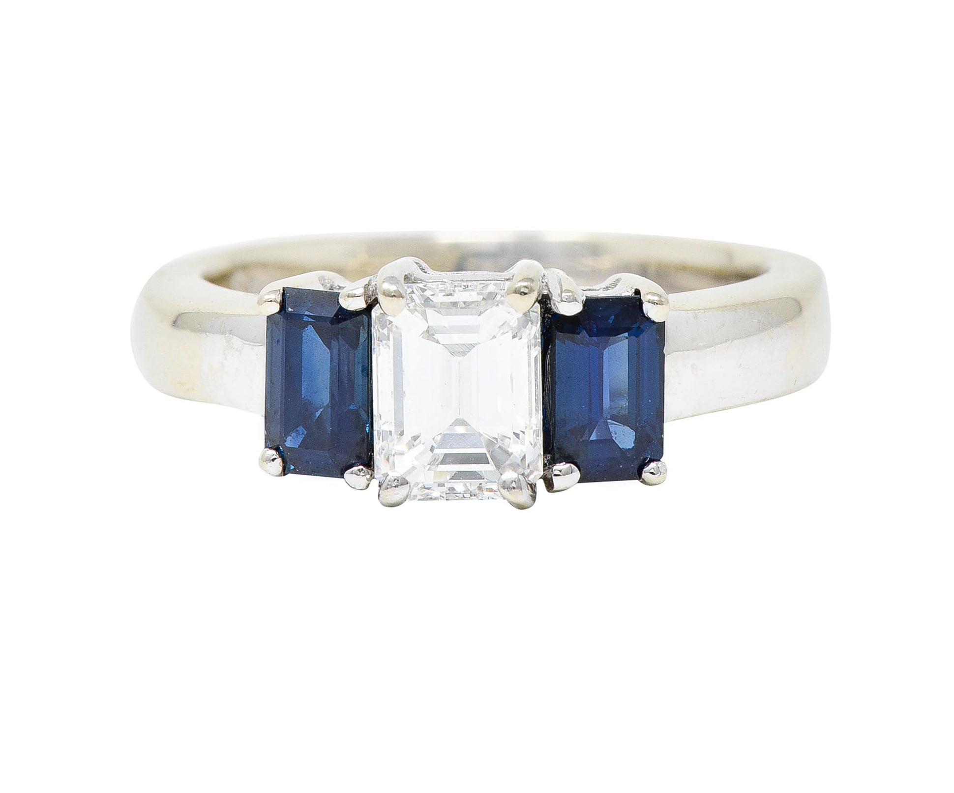 Vintage 1.77 CTW Diamond Sapphire 14 Karat White Gold RingRing - Wilson's Estate Jewelry