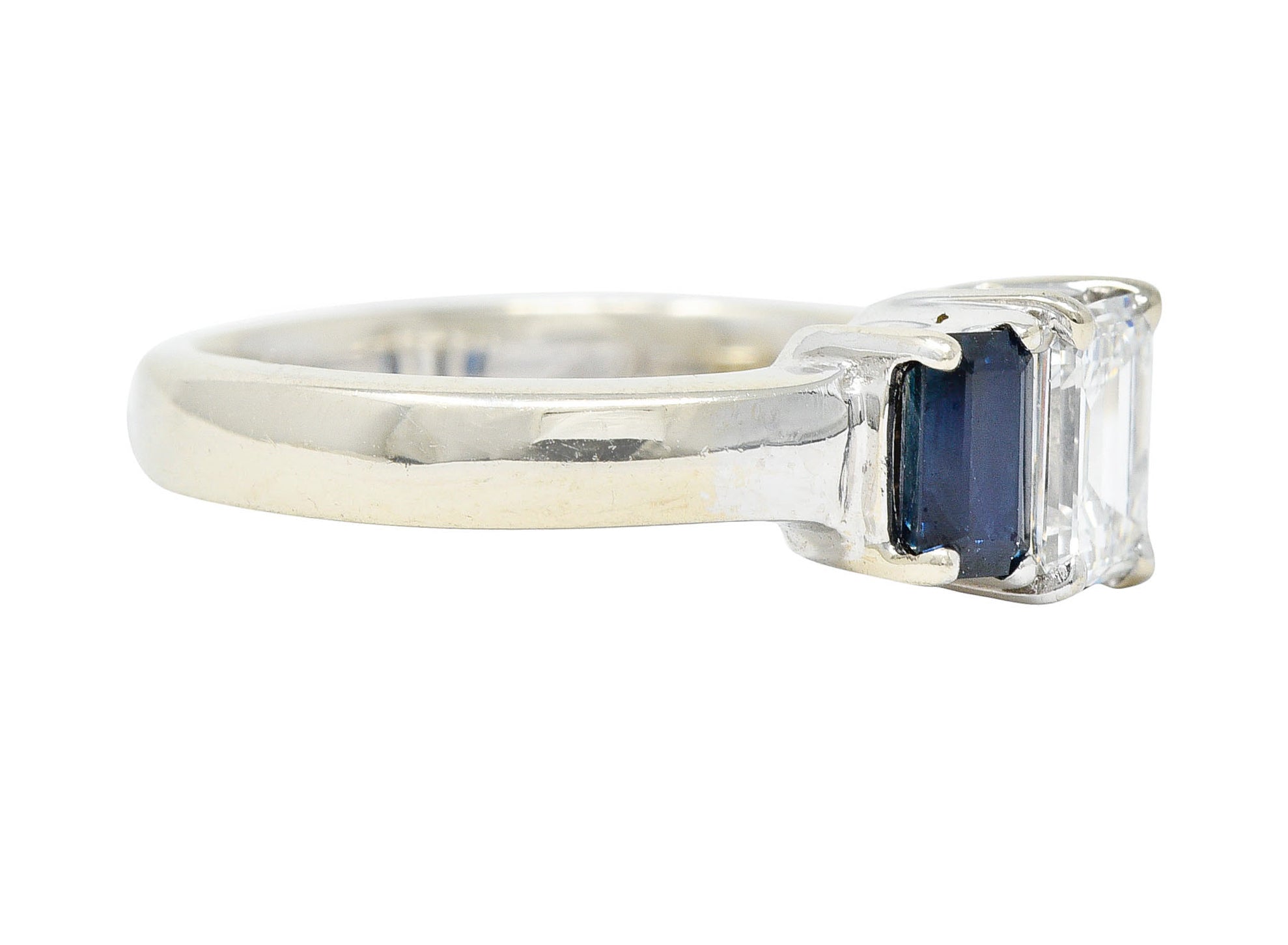 Vintage 1.77 CTW Diamond Sapphire 14 Karat White Gold RingRing - Wilson's Estate Jewelry