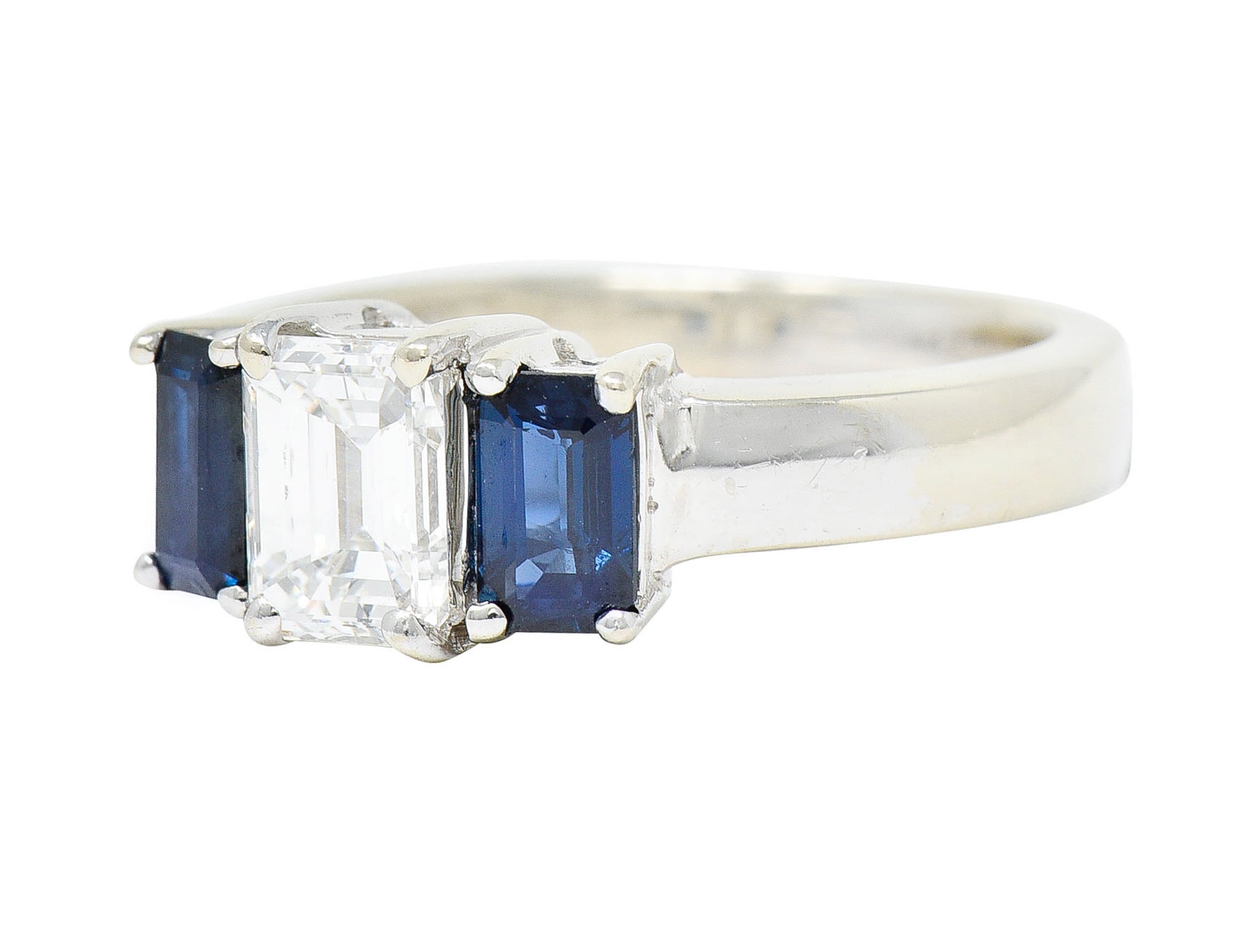Vintage 1.77 CTW Diamond Sapphire 14 Karat White Gold RingRing - Wilson's Estate Jewelry