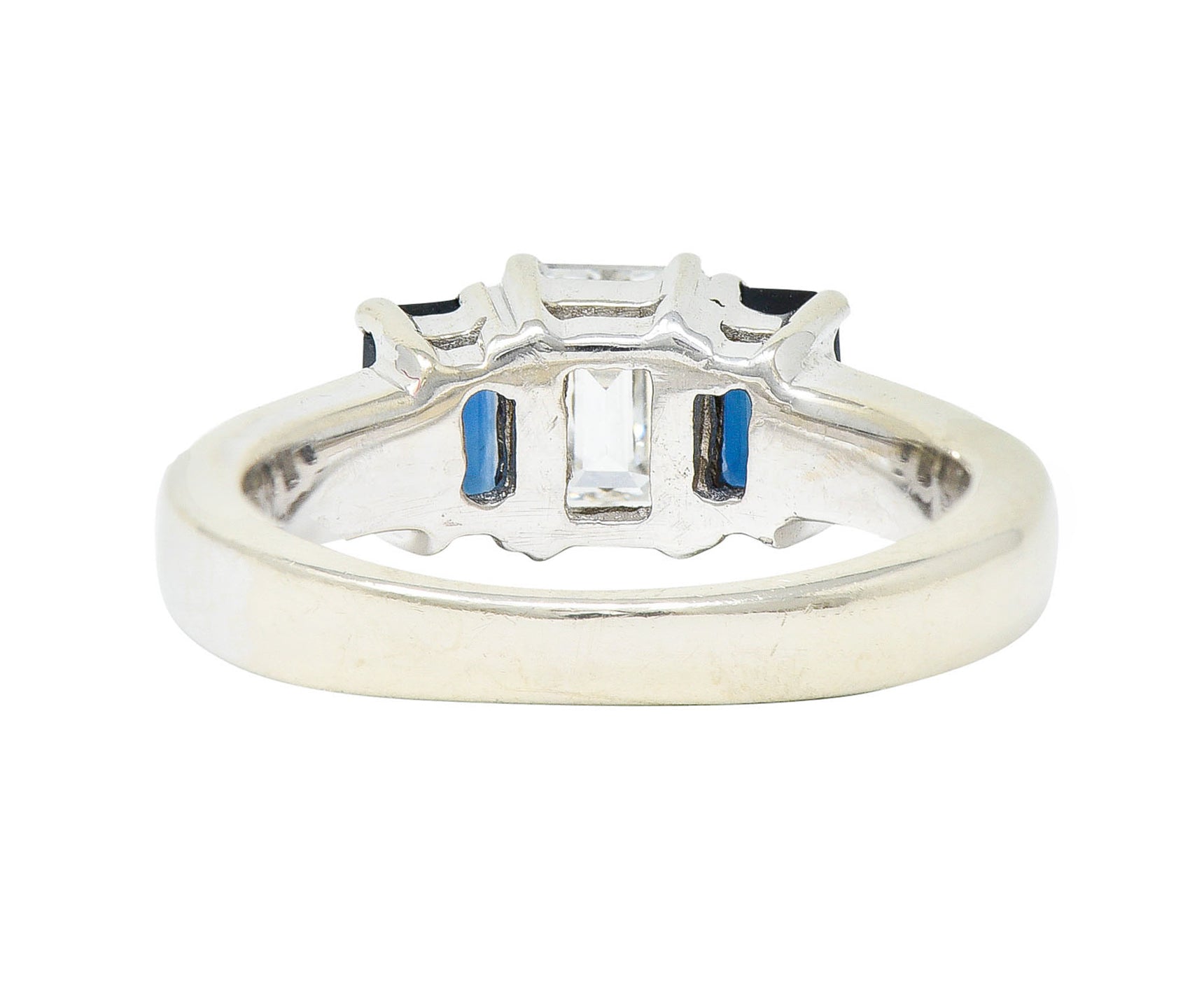 Vintage 1.77 CTW Diamond Sapphire 14 Karat White Gold RingRing - Wilson's Estate Jewelry