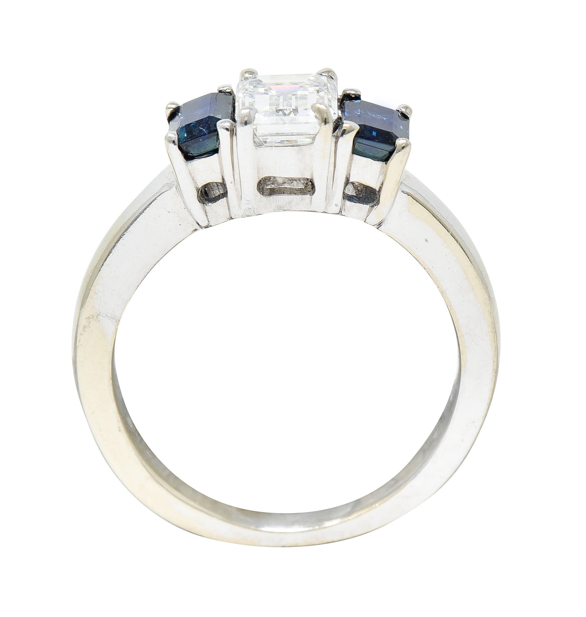 Vintage 1.77 CTW Diamond Sapphire 14 Karat White Gold RingRing - Wilson's Estate Jewelry