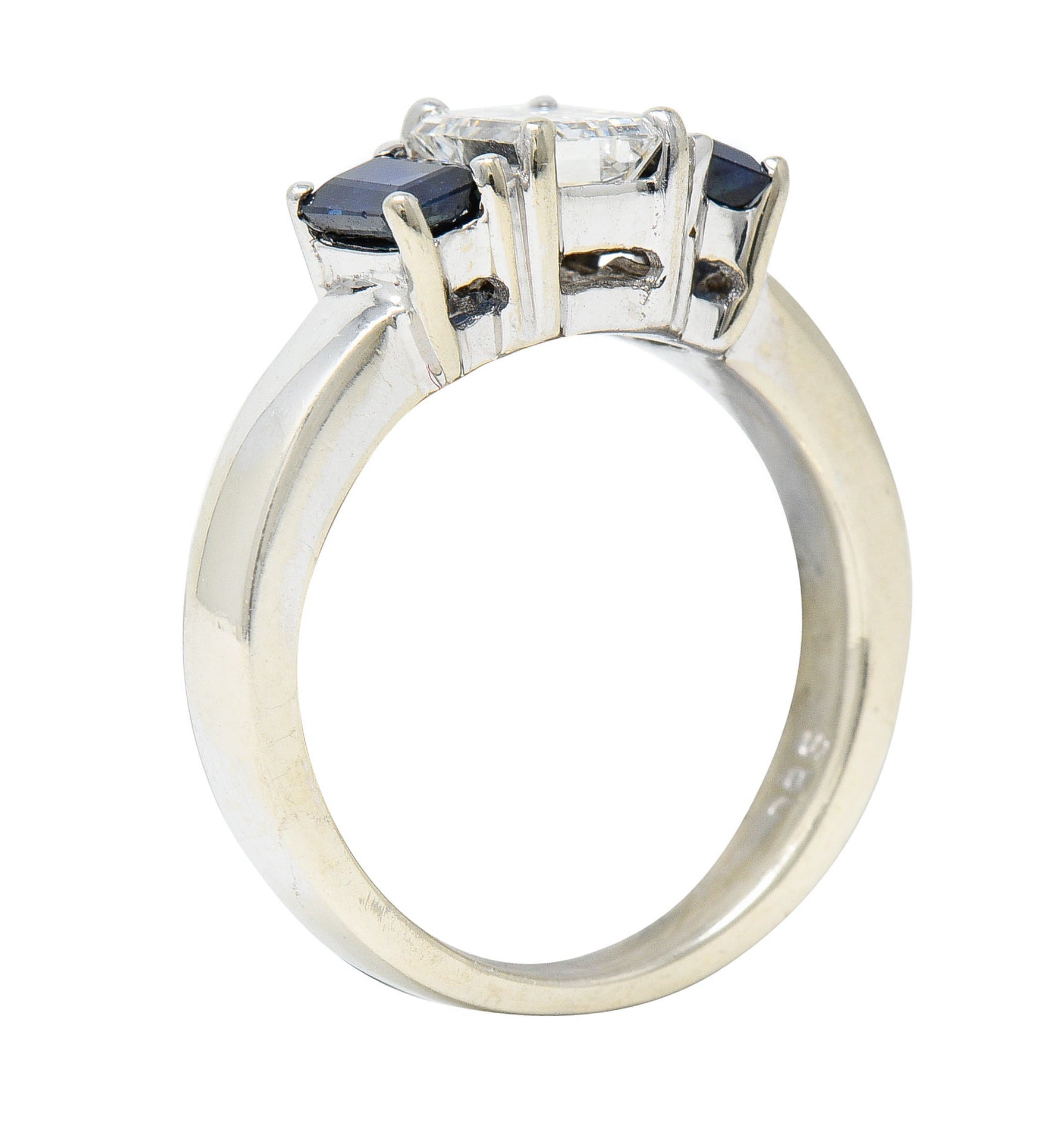 Vintage 1.77 CTW Diamond Sapphire 14 Karat White Gold RingRing - Wilson's Estate Jewelry