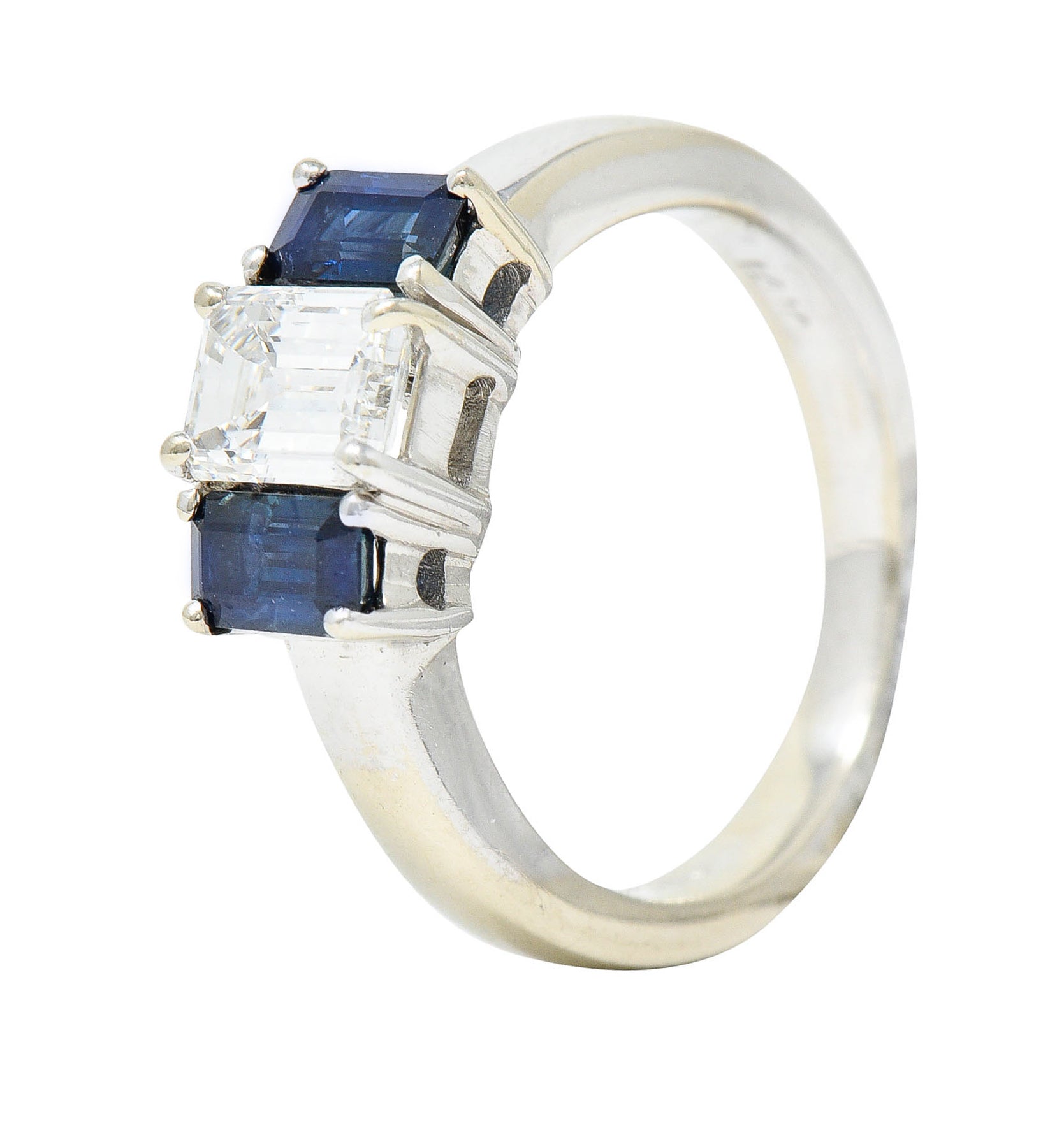 Vintage 1.77 CTW Diamond Sapphire 14 Karat White Gold RingRing - Wilson's Estate Jewelry