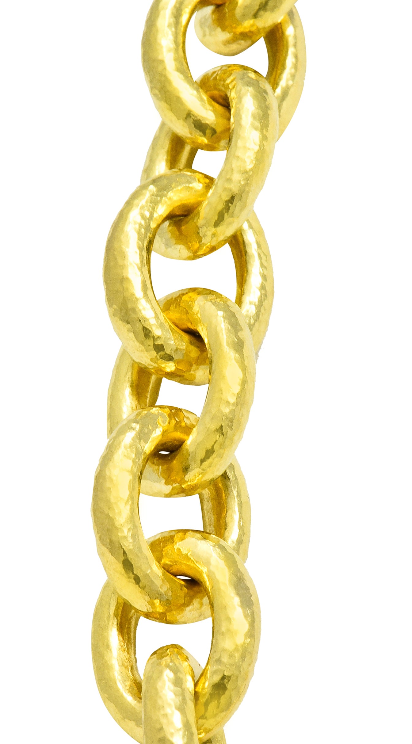 Elizabeth Locke Ruby 19 Karat Gold Substantial Curb Link Chain Collar Necklace - Wilson's Estate Jewelry