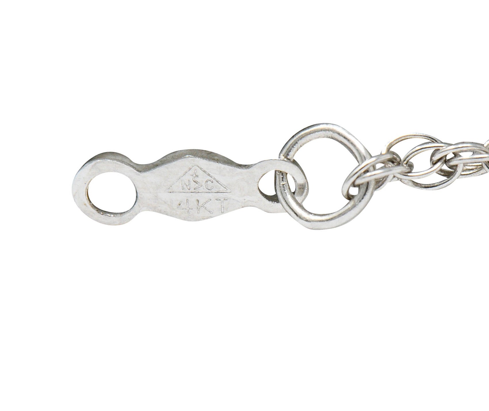 Checkerboard Cut Amethyst Diamond 18 Karat White Gold Enhancer Pendant NecklaceNecklace - Wilson's Estate Jewelry