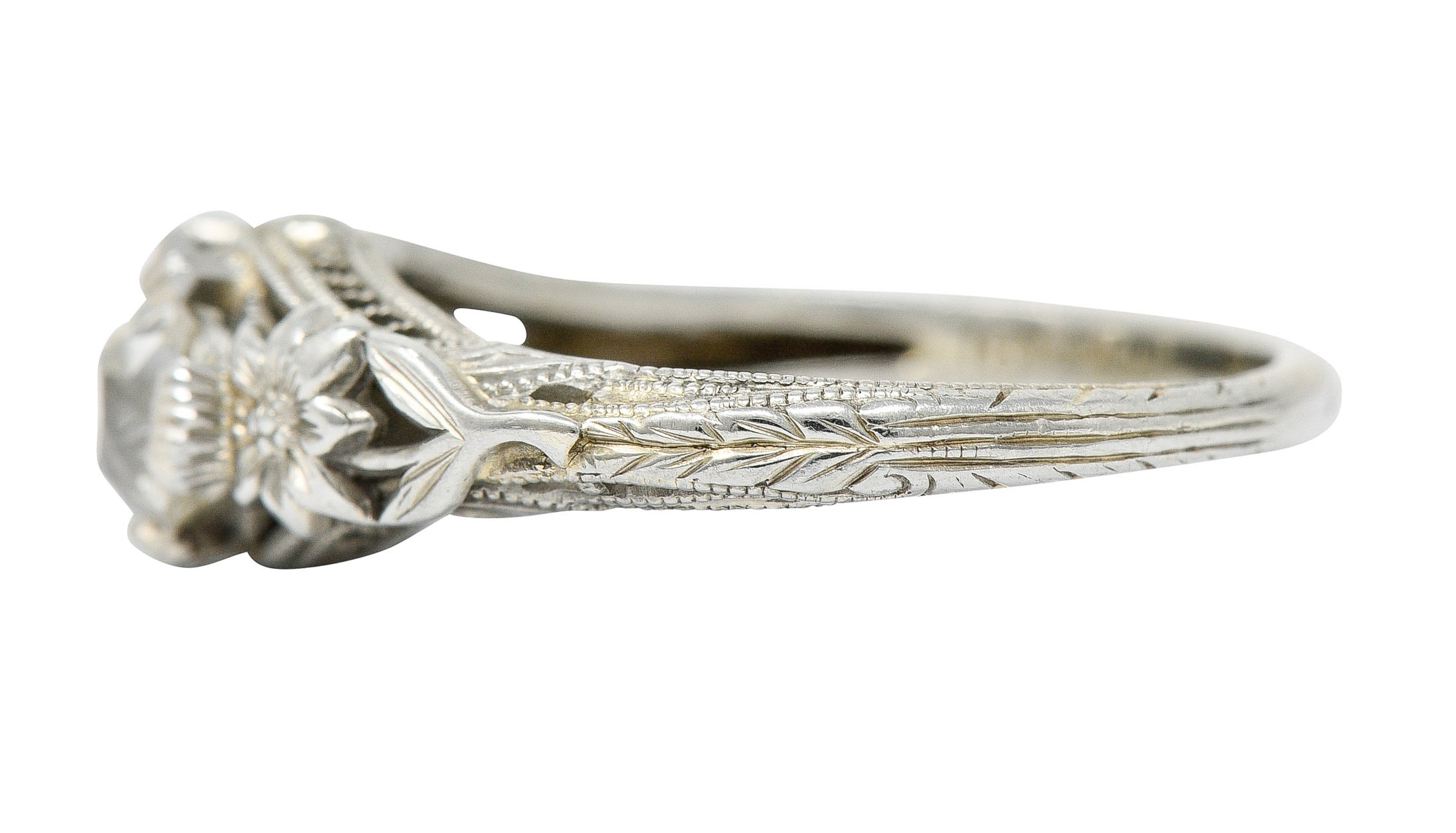 Edwardian 0.95 CTW Double Diamond 18 Karat White Gold Toi Et Moi RingRing - Wilson's Estate Jewelry