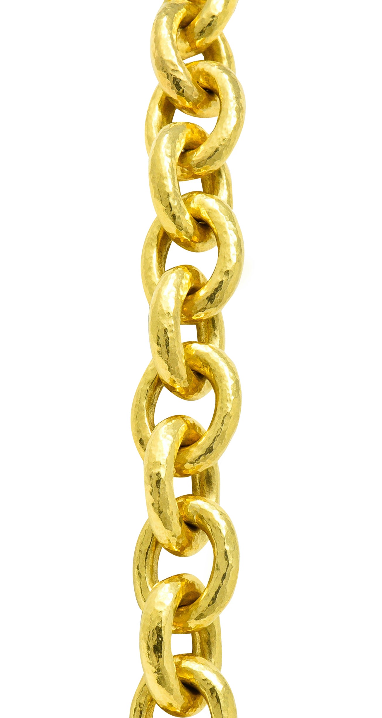 Elizabeth Locke Ruby 19 Karat Gold Hammered Curb Link Chain Collar NecklaceNecklace - Wilson's Estate Jewelry