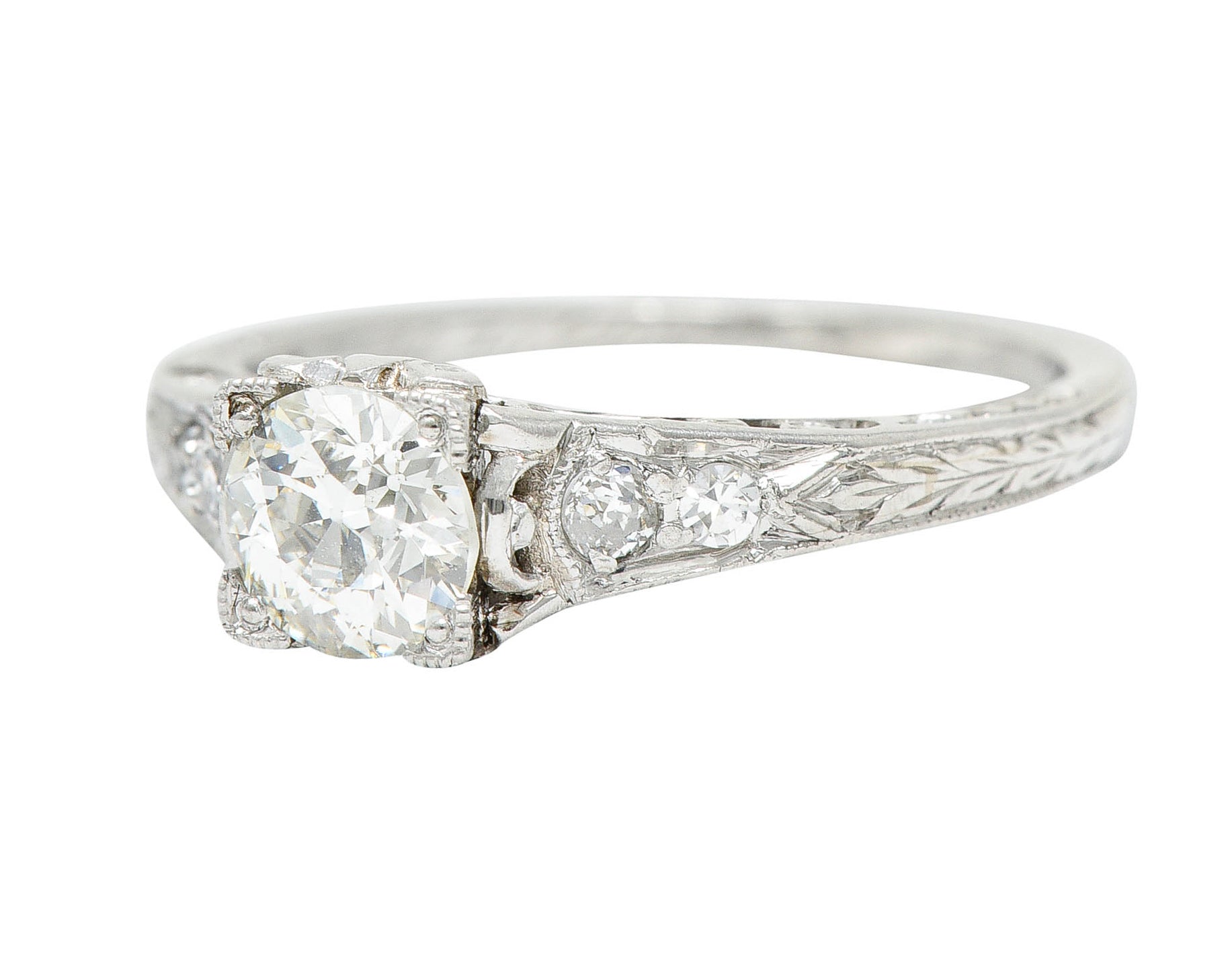 Art Deco 0.67 CTW Diamond Platinum Filigree Engagement RingRing - Wilson's Estate Jewelry